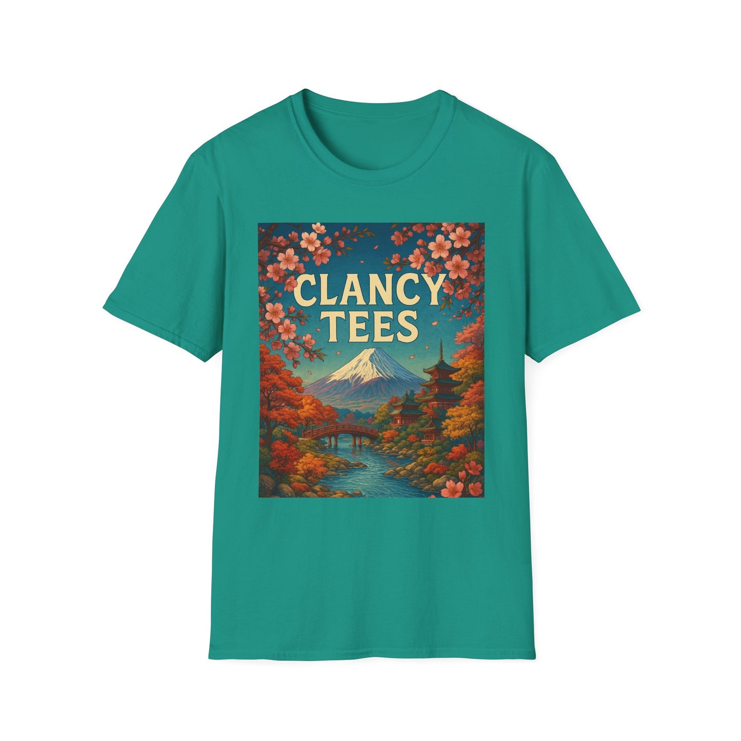 Clancy Tees Unisex Softstyle T-Shirt - Japanese Landscape Design, Gift for Nature Lovers, Vintage Aesthetic Tee, Casual Wear, Art [...]