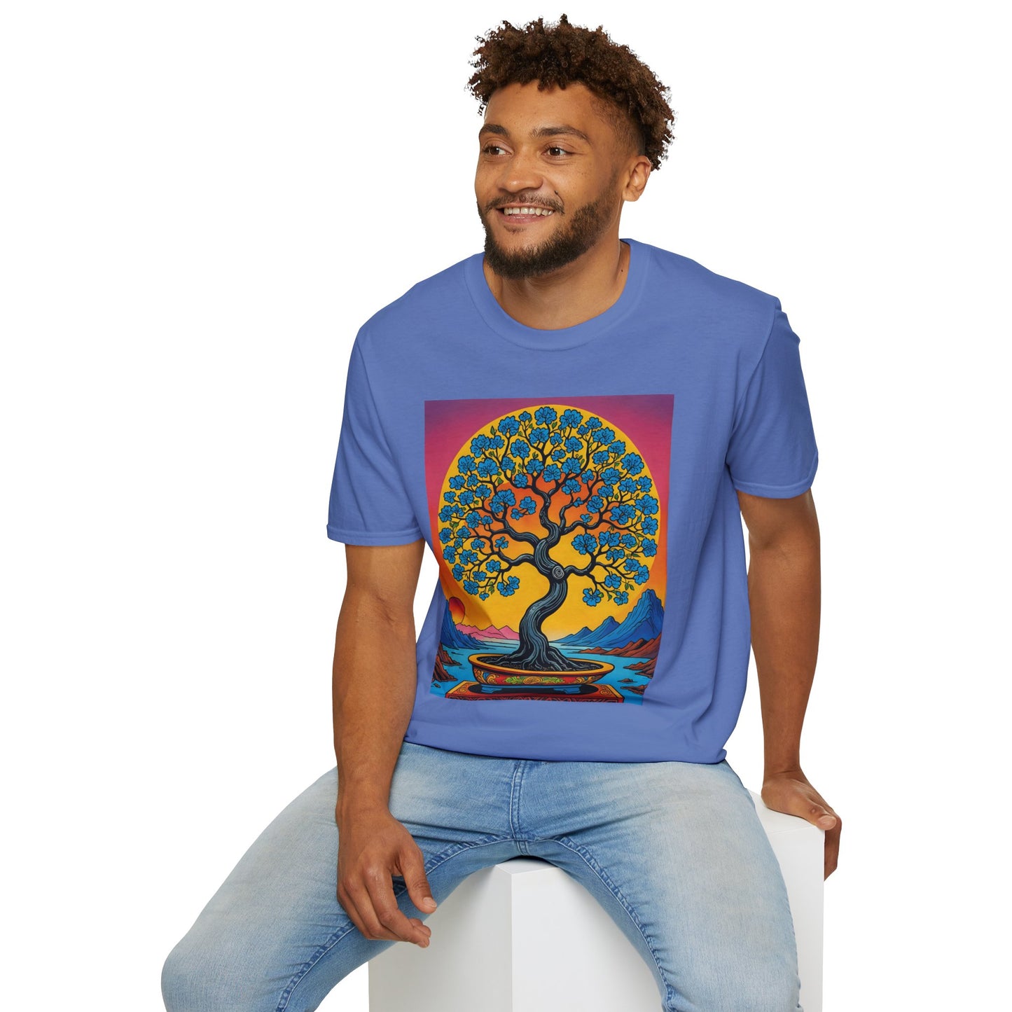 Spiritual Tree Graphic T-Shirt | Unisex Softstyle Tee | Nature Lover Gift | Bohemian Apparel | Yoga Shirt | Eco-Friendly Clothing | Art Tee
