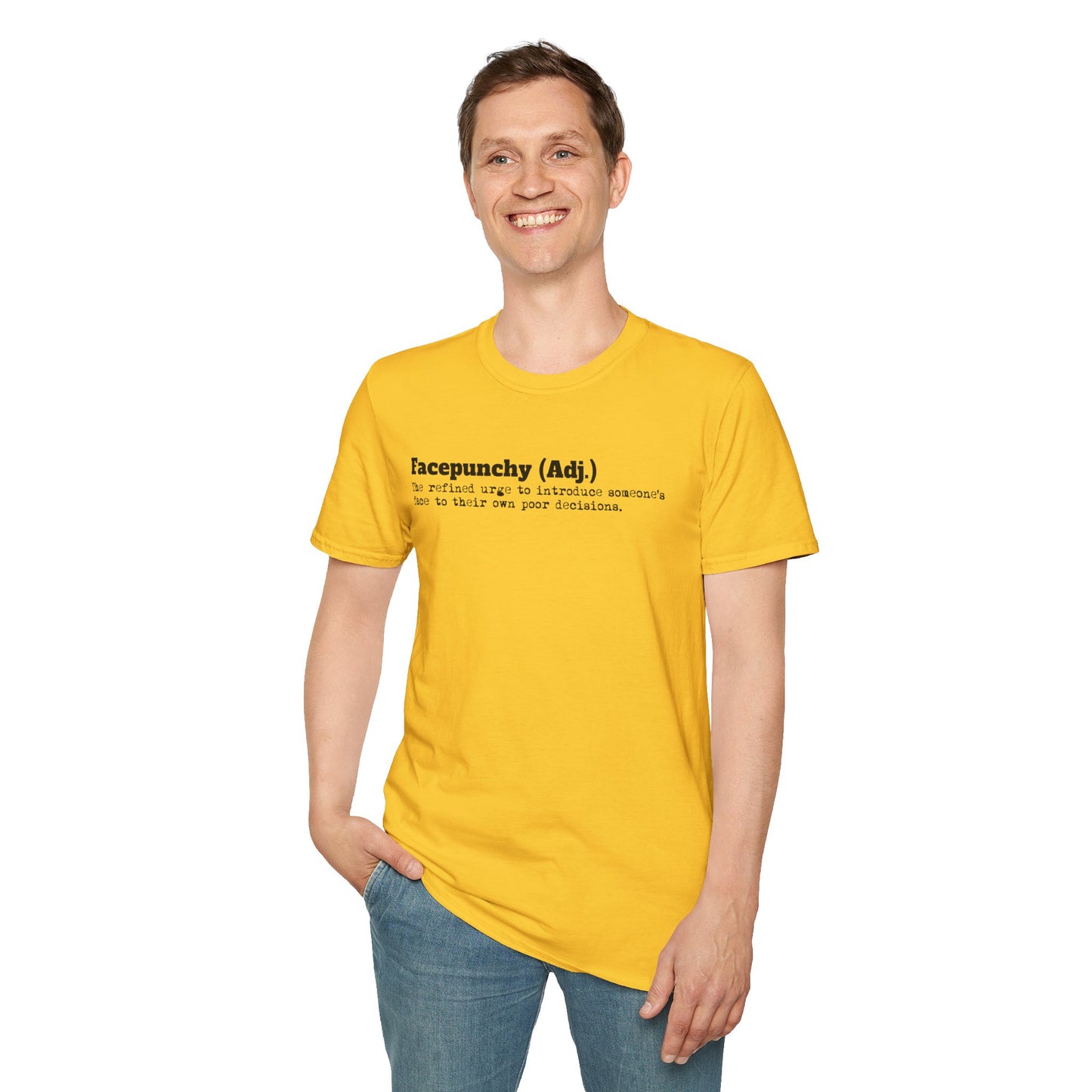 Facepunchy Definition T-Shirt Sarcastic Text Tee Funny Dictionary Shirt for Snarky People Gift for Coworkers with Attitude Passive Aggressive Humor