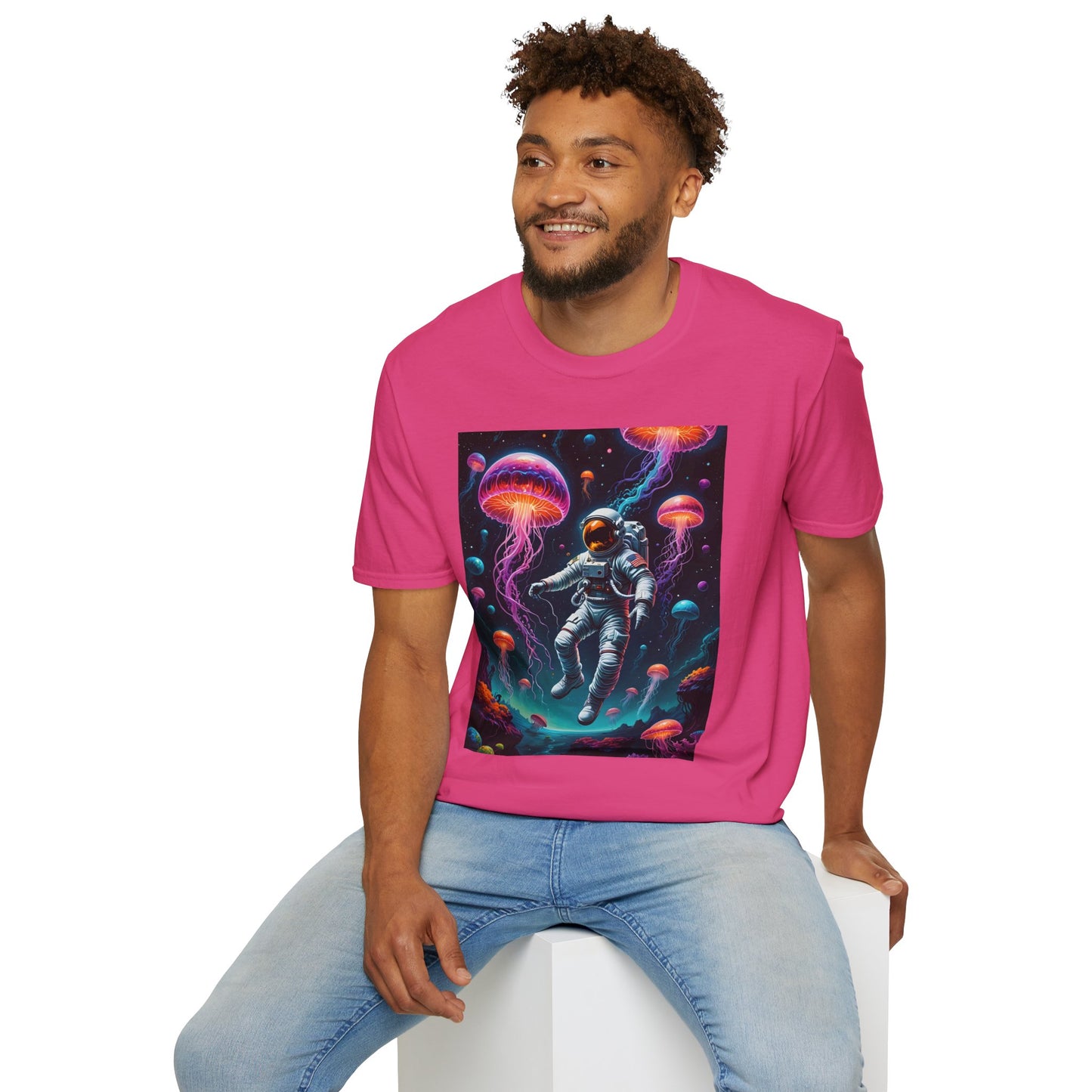 Cosmic Jellyfish T-Shirt, Astronaut Tee, Space Lover's Apparel, Unique Gift, Unisex Softstyle Shirt