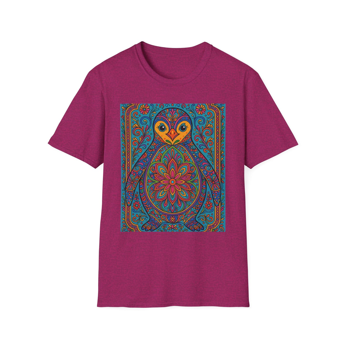 Trippy Penguin Mandala T-Shirt – Psychedelic Animal Tee – Funny Gift for Nature Lovers – Penguin Shirt for Hippies, Weirdos, and Mandala Fans