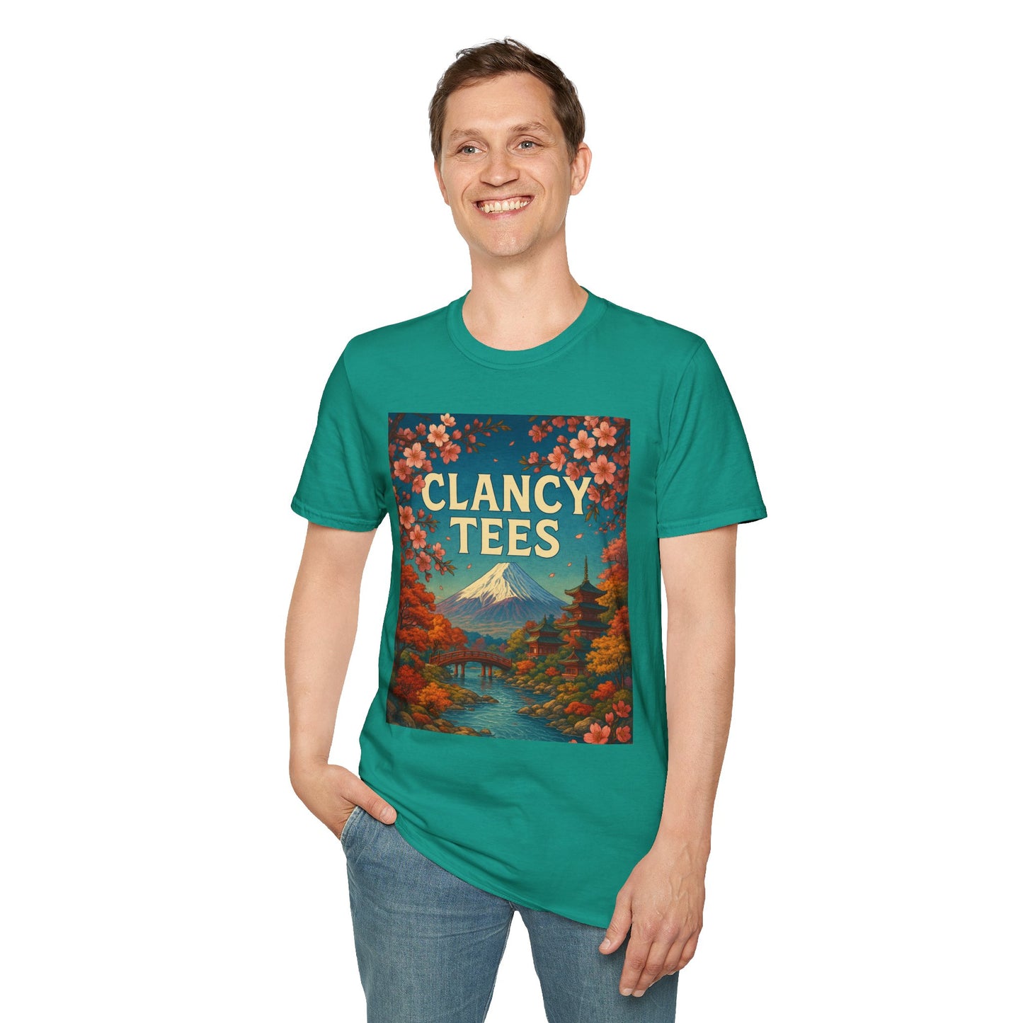 Clancy Tees Unisex Softstyle T-Shirt - Japanese Landscape Design, Gift for Nature Lovers, Vintage Aesthetic Tee, Casual Wear, Art [...]