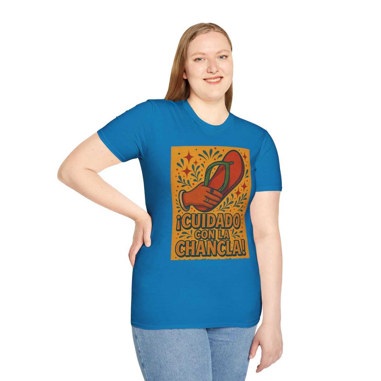 Cuidado Con La Chancla T-Shirt Funny Spanish Graphic Tee Latin Humor Shirt Fiesta Party Shirt Gift for Hispanic Friends Gift for Moms Gift for Abuela