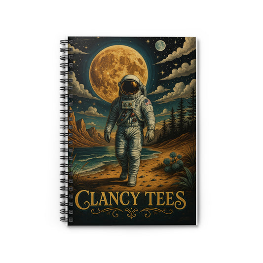 Astronaut Journal Space Notebook Cosmic Writing Pad With Celestial Artwork Featuring Moon and Stars For Creative Writing Sketching And Notes