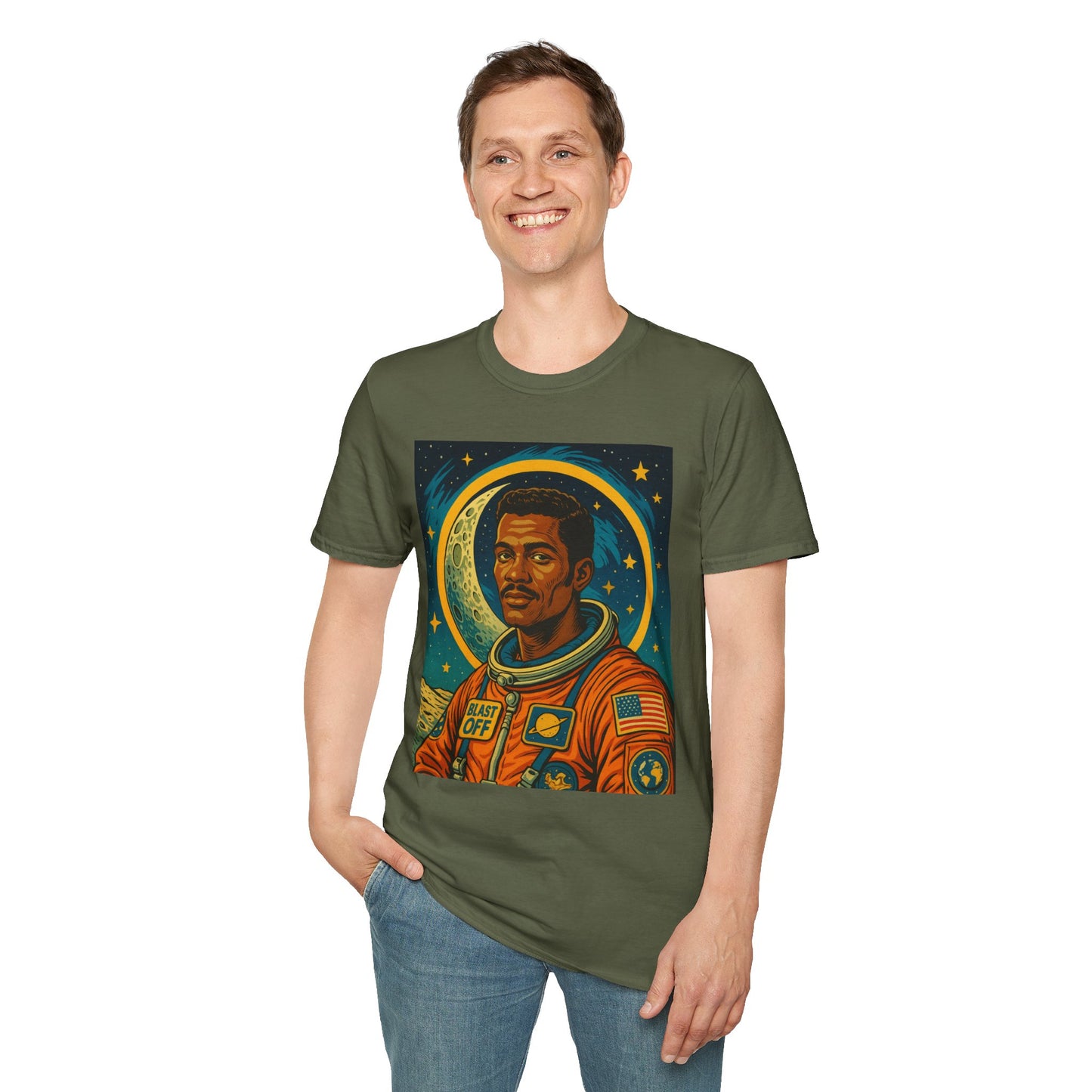 Afrofuturist Astronaut Shirt – Retro Space Art Tee – Gift for Sci-Fi Fans, Black Space History Buffs, Dreamers, Visionaries, and Cosmic Thinkers