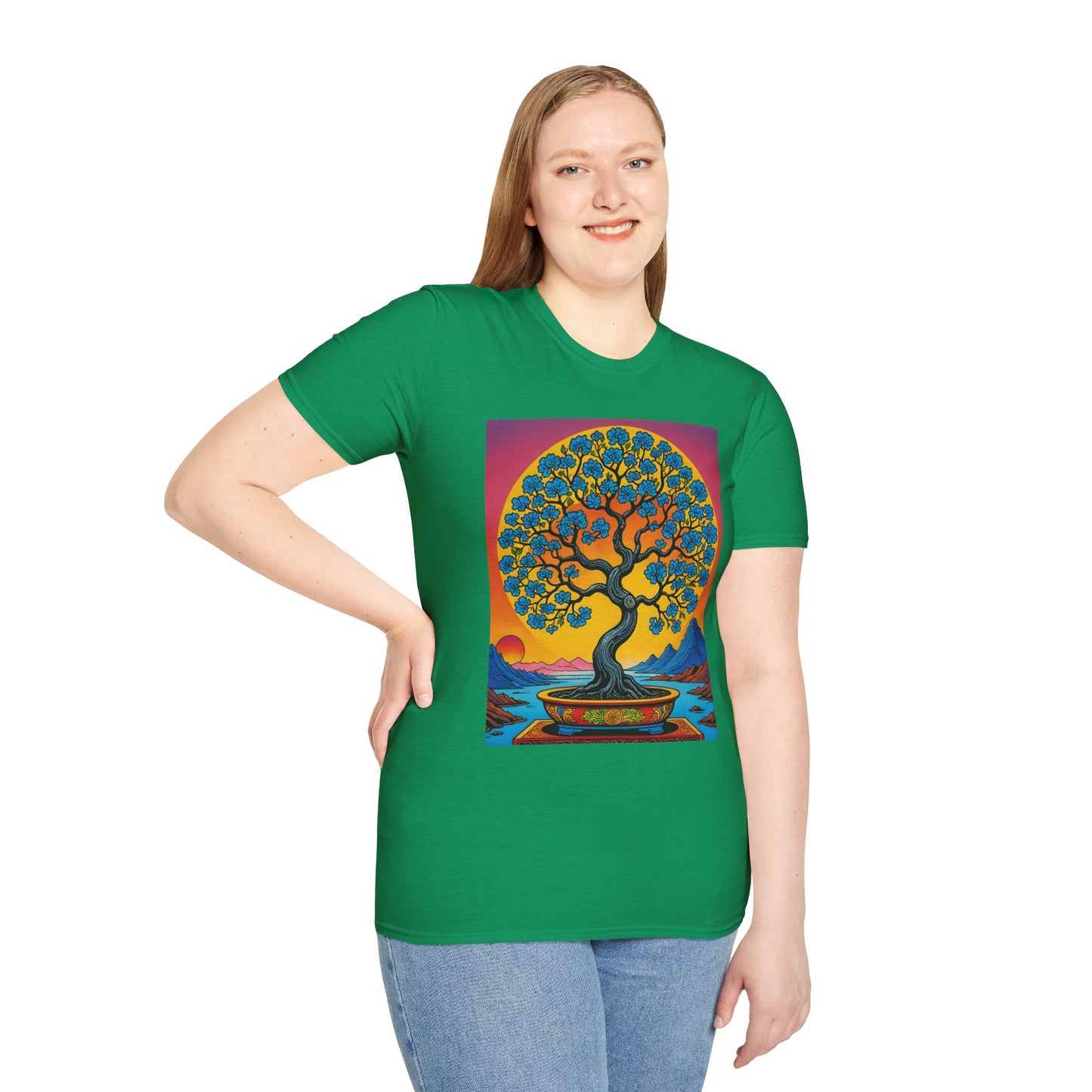 Spiritual Tree Graphic T-Shirt | Unisex Softstyle Tee | Nature Lover Gift | Bohemian Apparel | Yoga Shirt | Eco-Friendly Clothing | Art Tee