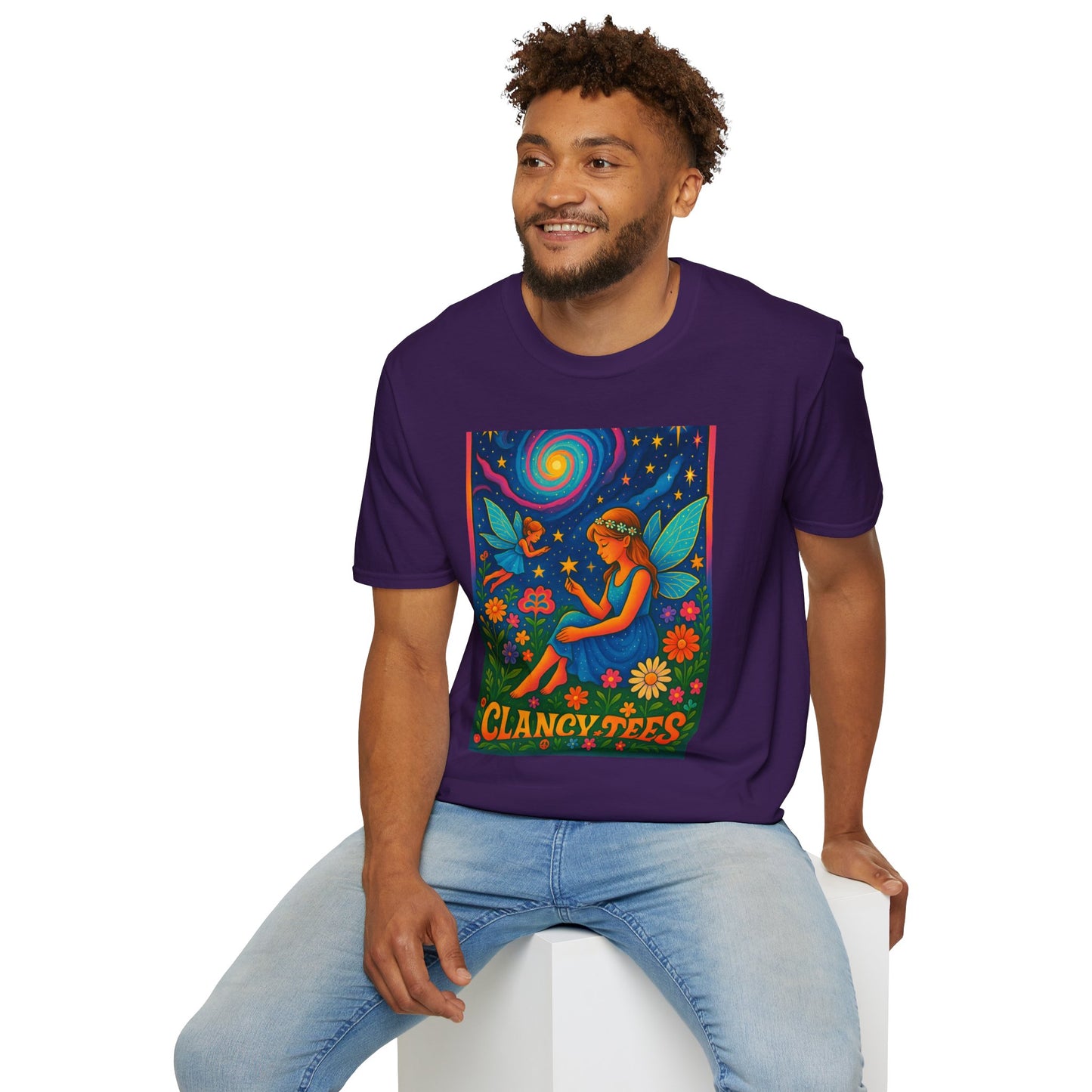 Fairy Garden T-Shirt Whimsical Fantasy Graphic Tee Cosmic Nature Shirt Gift for Dreamers Gift for Fairy Lovers Vibrant Magical Artwork