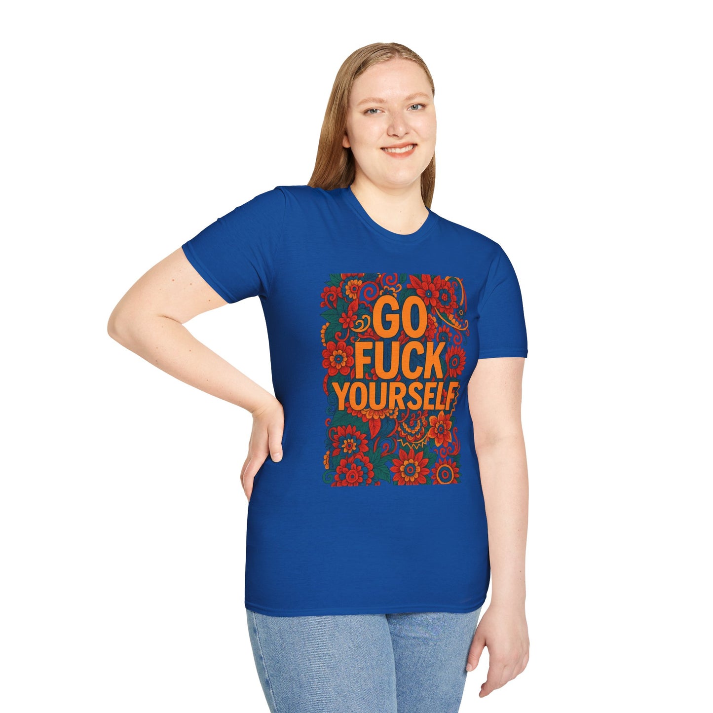 Bold Floral Graphic Tee | Go Fuck Yourself Shirt, Casual Wear, Funny Gift, Unique T-Shirt, Self-Expression Apparel