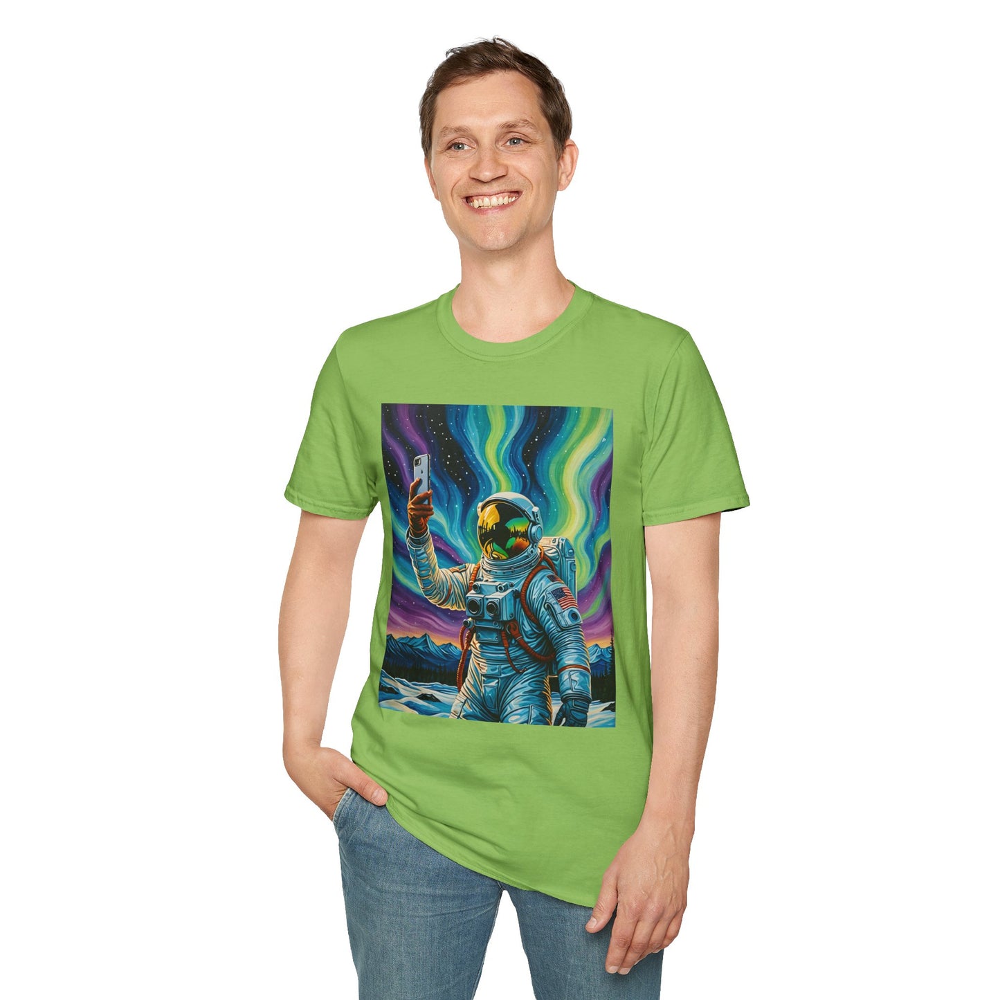 Vibrant Astronaut T-Shirt - Cosmic Vibes, Space Lover Gift, Unisex Casual Wear, Unique Graphic Tee, Festival Fashion
