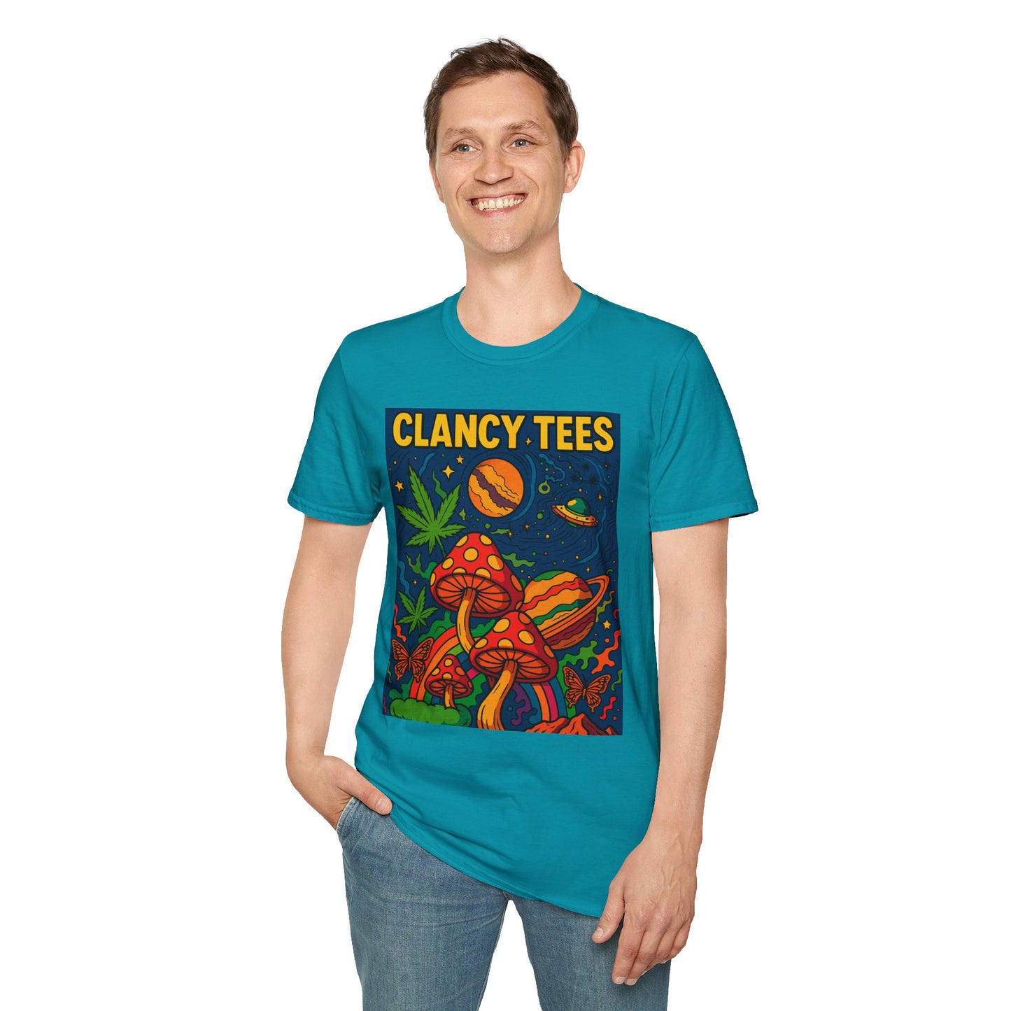 Psychedelic Mushroom T Shirt – Trippy Cosmic Graphic Tee, Stoner Festival Top, Gift for Psychedelic Art Lovers