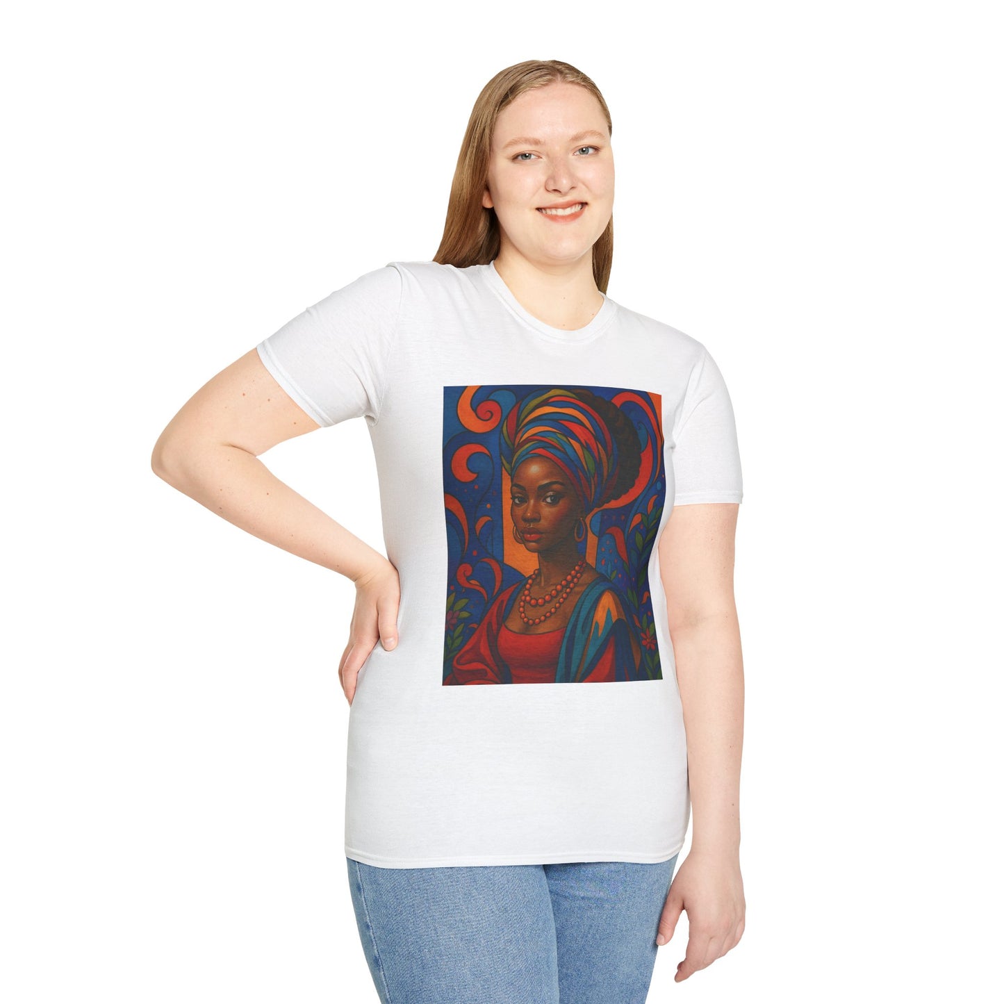 Afrocentric Queen T Shirt Bold Colorful African Art Tee for Black Women Melanin Magic Lovers Cultural Pride Streetwear and Afro Art Enthusiasts