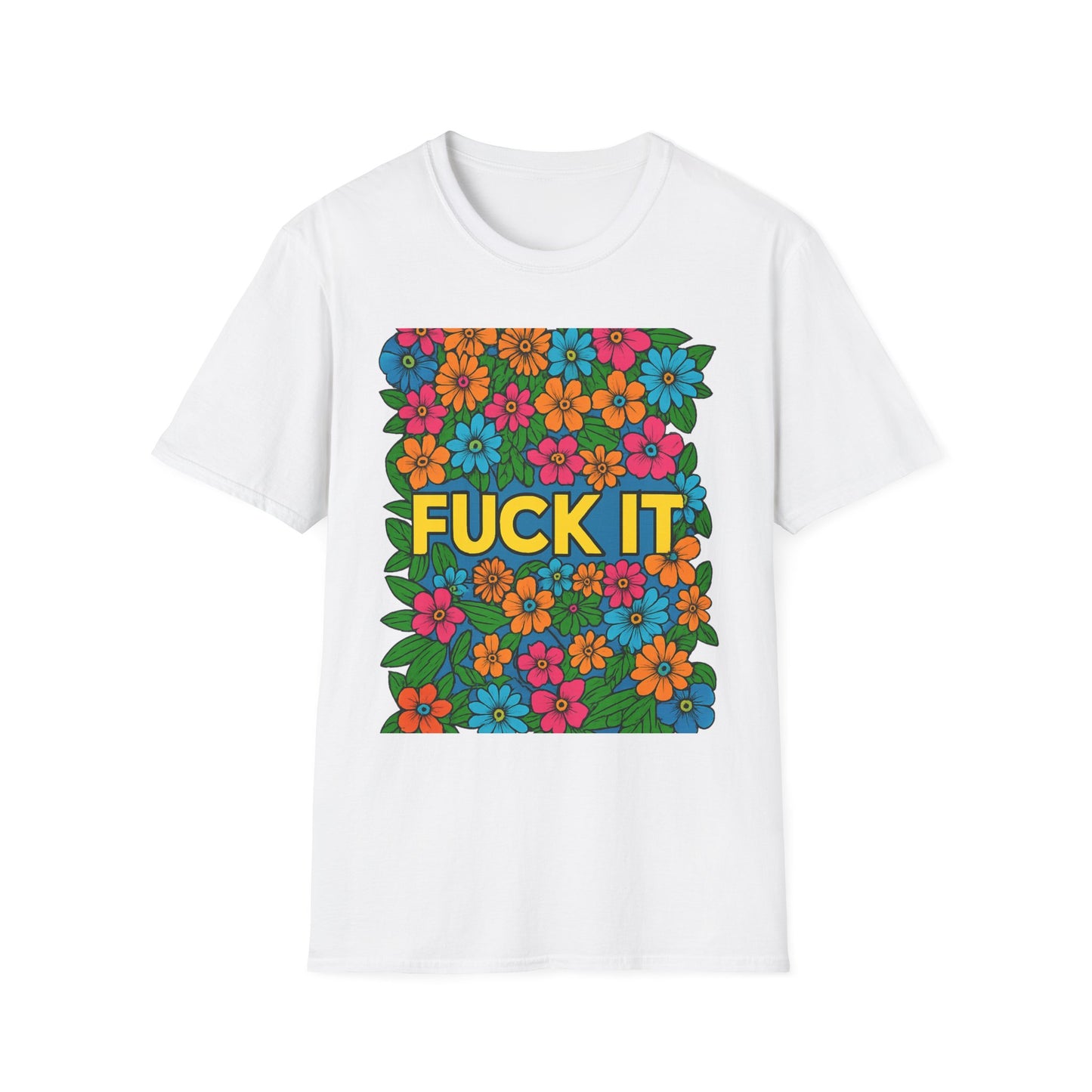 Colorful Floral Graphic T-Shirt, Casual Wear, Gift for Friends, Relaxed Style, Summer Outfit, Fun Statement Tee