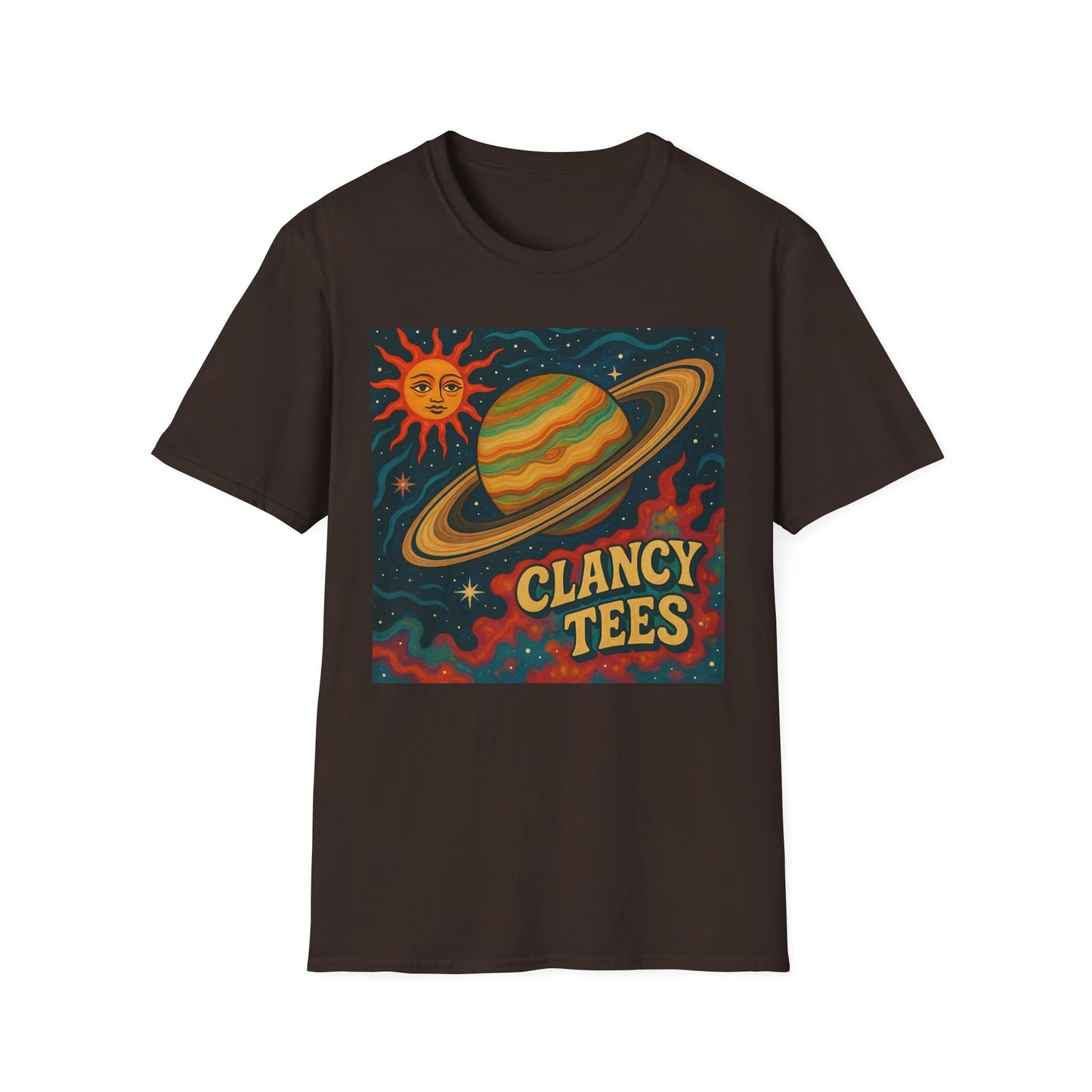 Saturn Sun Shirt – Retro Psychedelic Planet Graphic Tee with Groovy Outer Space Art – Gift for Astronomers, Daydreamers, and Cosmic Wanderers