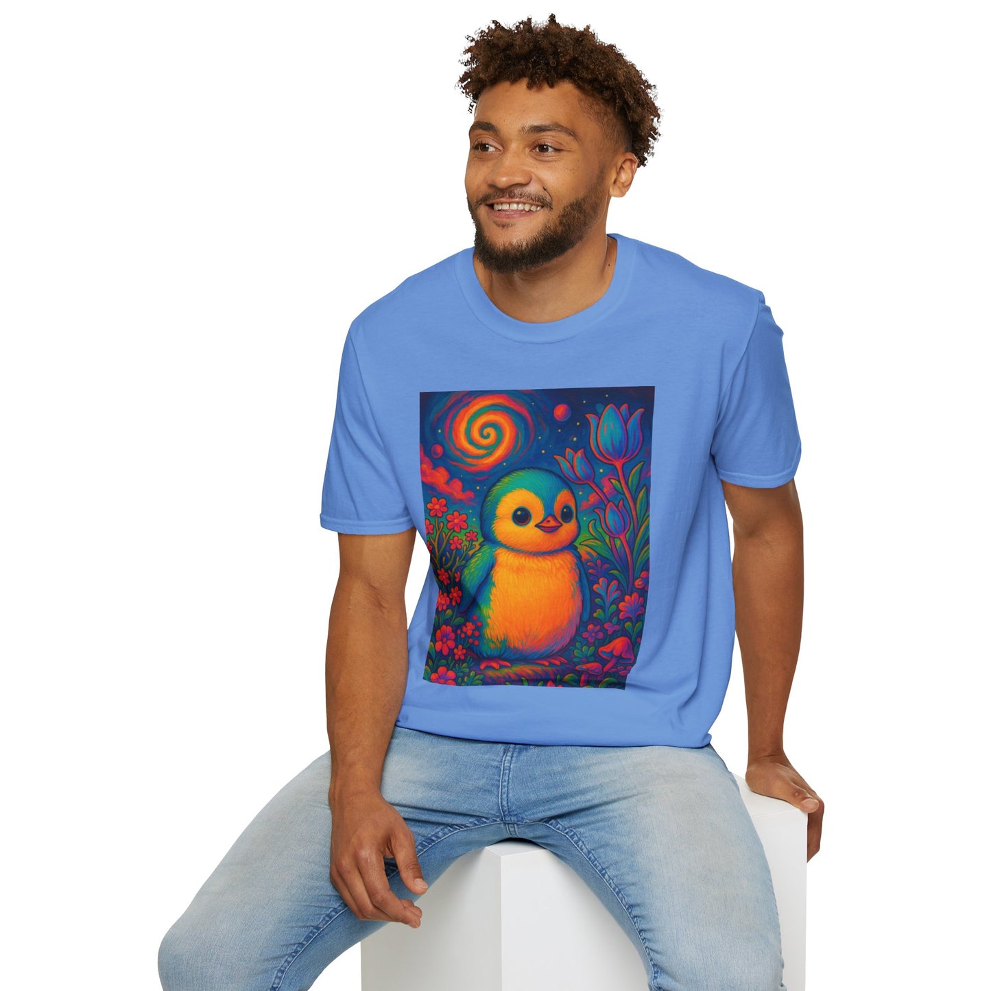 Psychedelic Baby Penguin T-Shirt – Trippy Cute Animal Tee – Gift for Penguin Lovers – Groovy Nature Shirt for Weirdos, Hippies, and Art Freaks