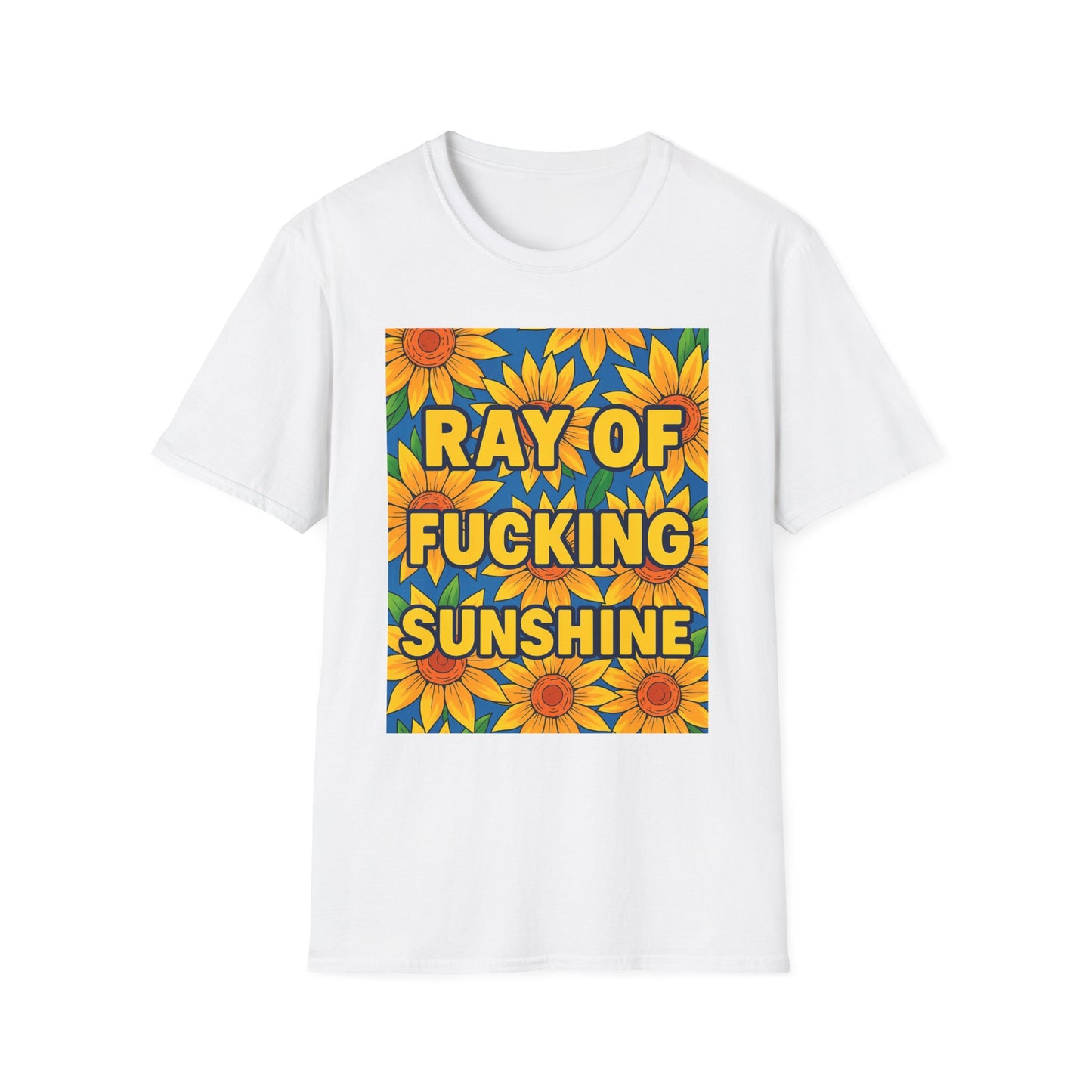Cheerful Graphic Tee: "Ray of Fucking Sunshine" Unisex Softstyle T-Shirt | Gift for Friends, Casual Wear, Summer Vibes, Birthday Gift, [...]