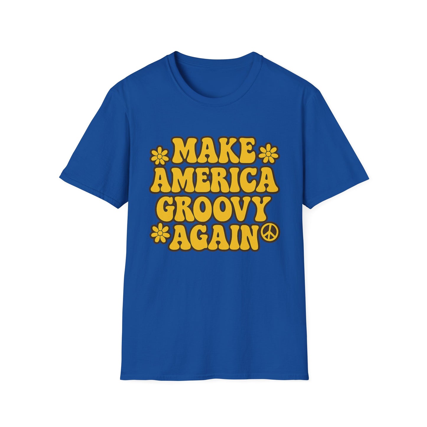 Make America Groovy Again Shirt – Funny Retro Hippie Tee with Peace Sign – Gift for Old Souls, Vintage Lovers, Flower Child Friends