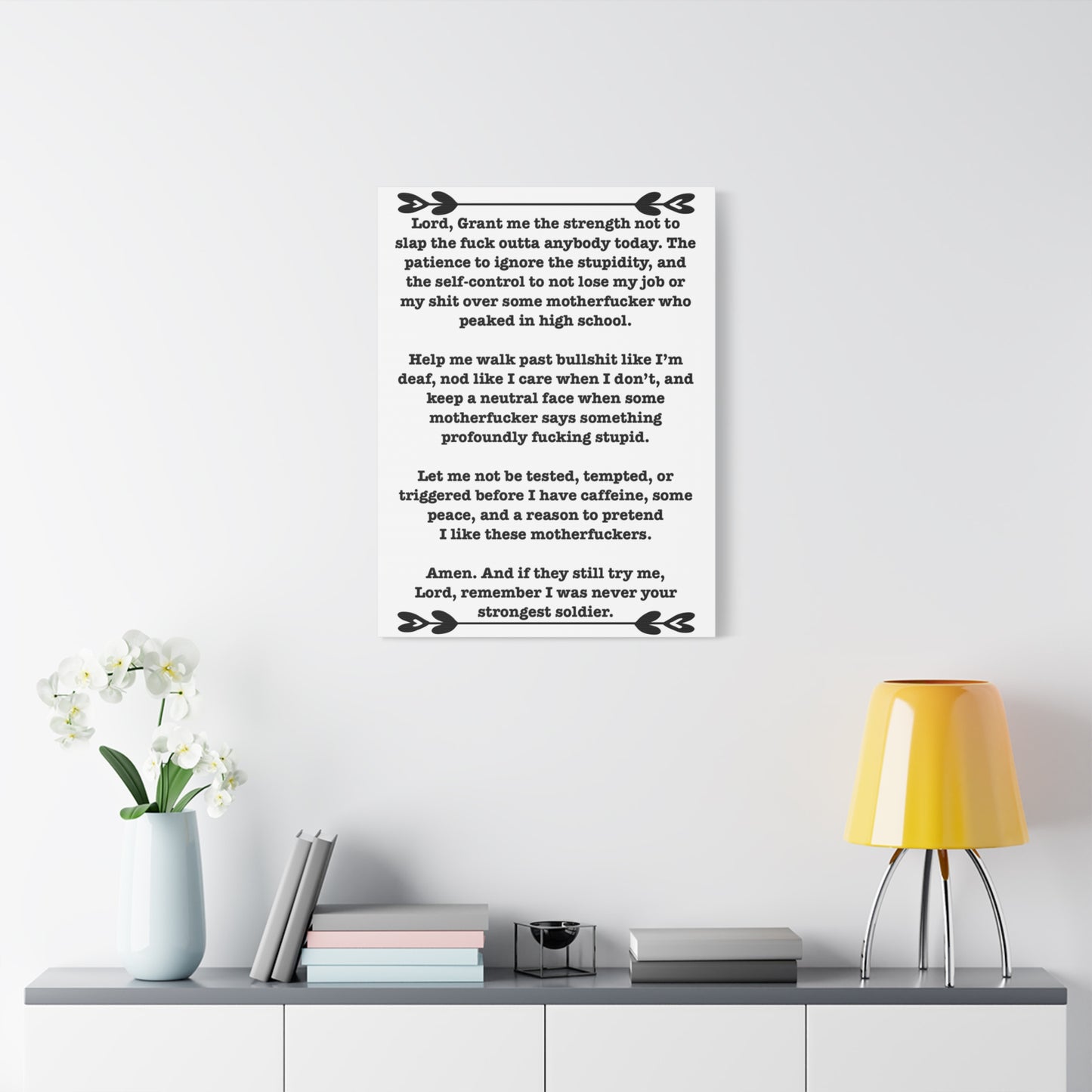 ClancyTees Serenity Prayer Canvas Wall Art Funny Profane Office Decor Sarcastic Home Gift