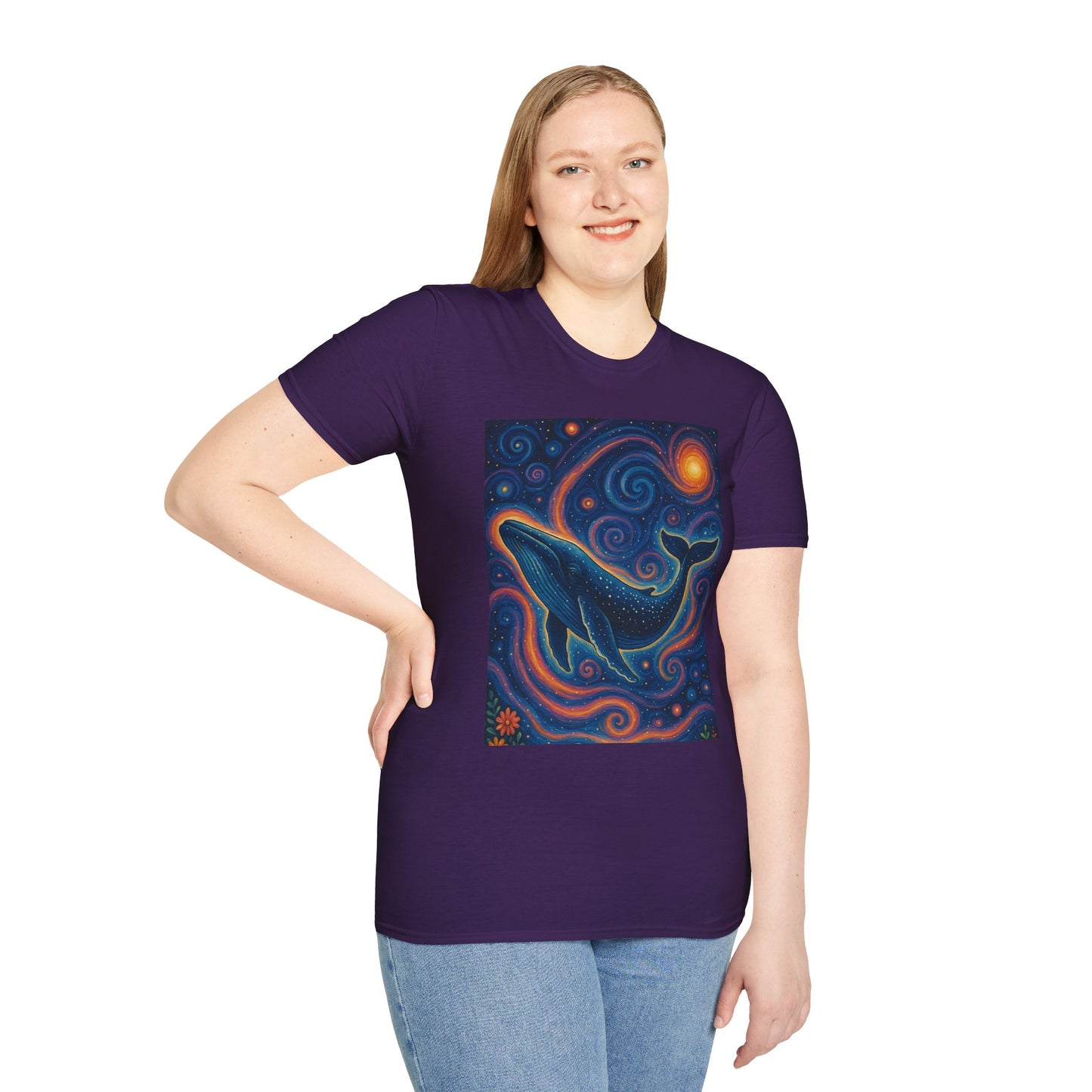 Cosmic Whale T-Shirt – Surreal Space Ocean Graphic Tee – Spiritual Whale Shirt Gift for Dreamers, Stargazers, Nature Nerds & Trippy Art Collectors