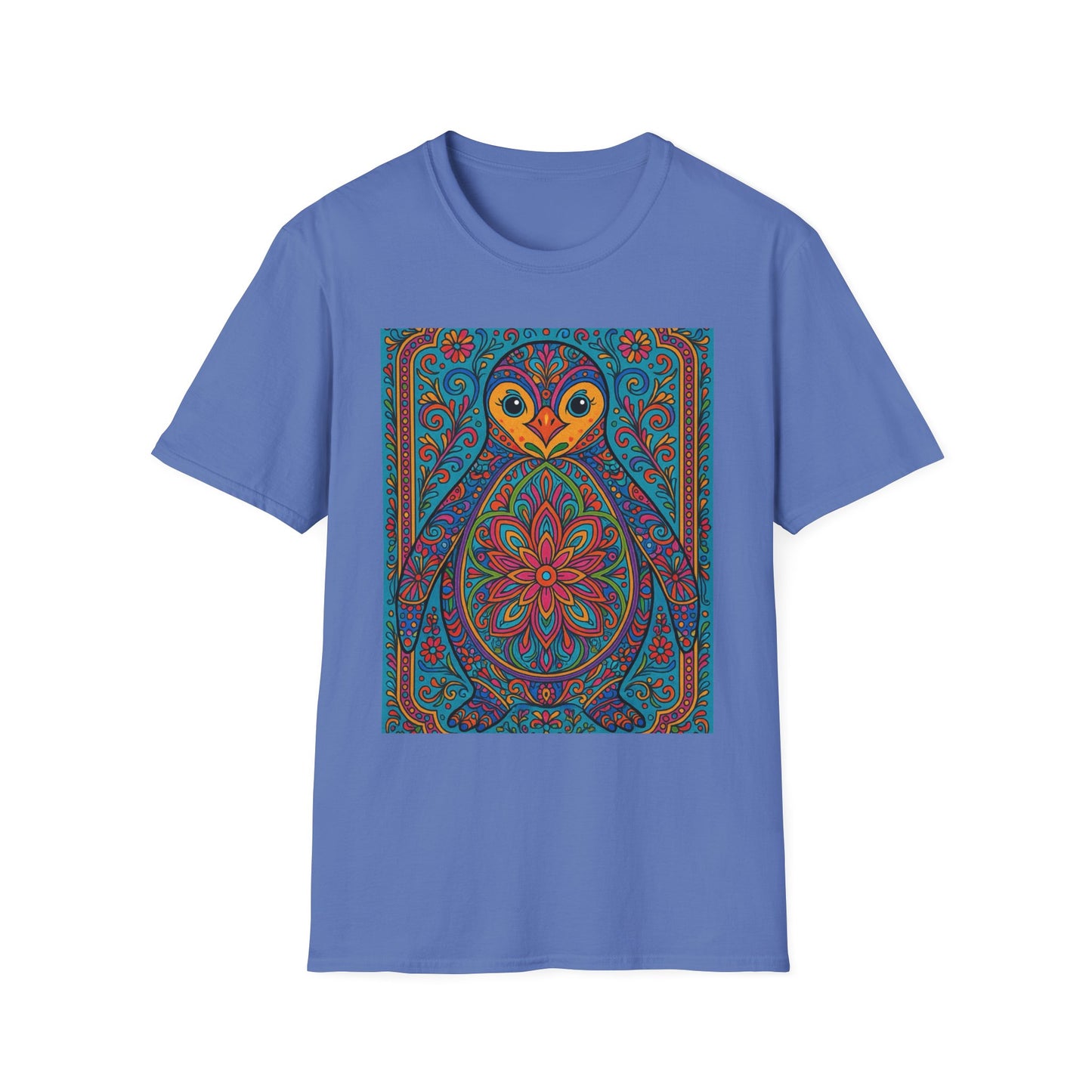 Trippy Penguin Mandala T-Shirt – Psychedelic Animal Tee – Funny Gift for Nature Lovers – Penguin Shirt for Hippies, Weirdos, and Mandala Fans