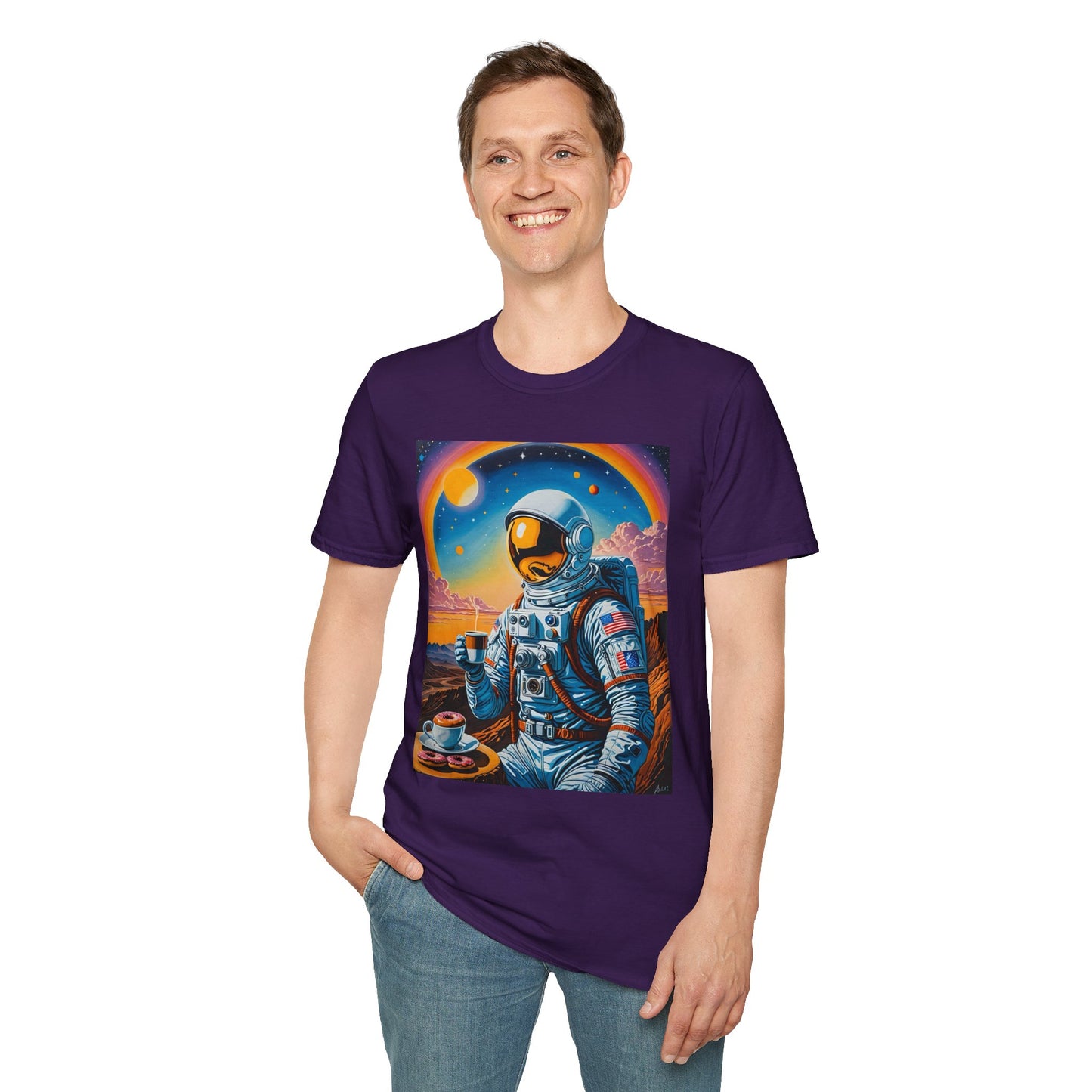 Astronaut-Themed Unisex T-Shirt, Space Lover Gift, Casual Tee, Galaxy Art Shirt, Unique Graphic Tee, Perfect for Birthdays