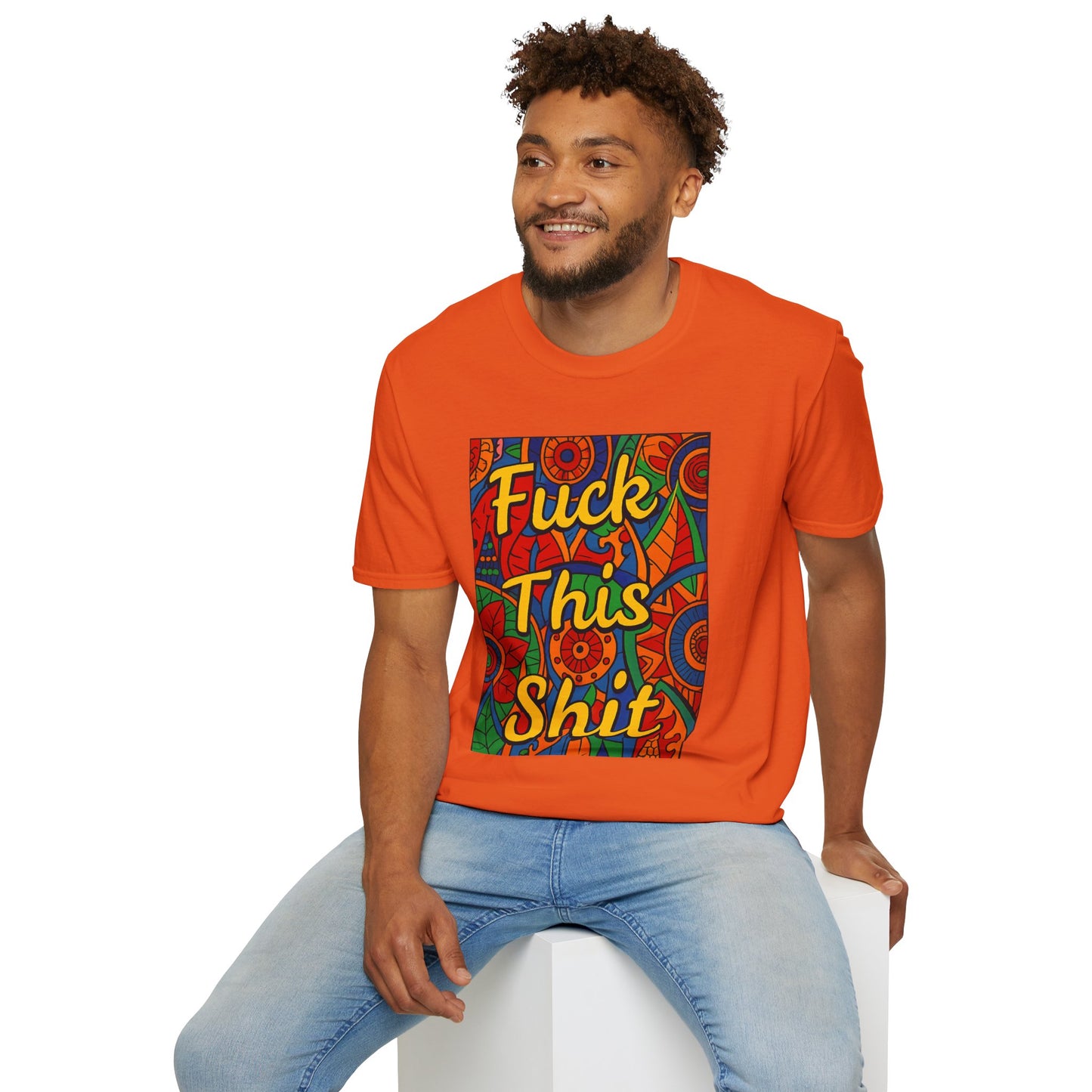 Vibrant Statement Tee - "Fuck This Shit" Unisex Softstyle T-Shirt, Casual Wear, Gift for Friends, Fun Graphic Shirt, Bold Expression