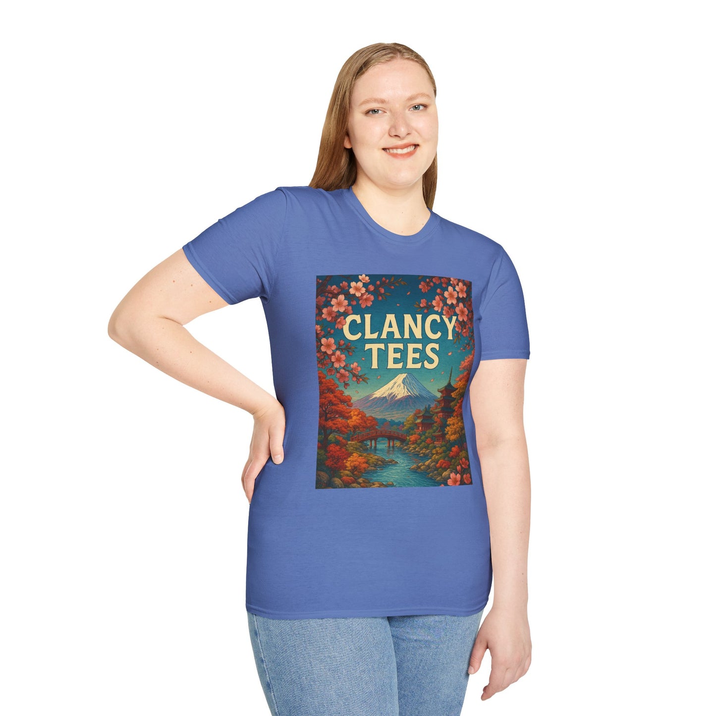 Clancy Tees Unisex Softstyle T-Shirt - Japanese Landscape Design, Gift for Nature Lovers, Vintage Aesthetic Tee, Casual Wear, Art [...]