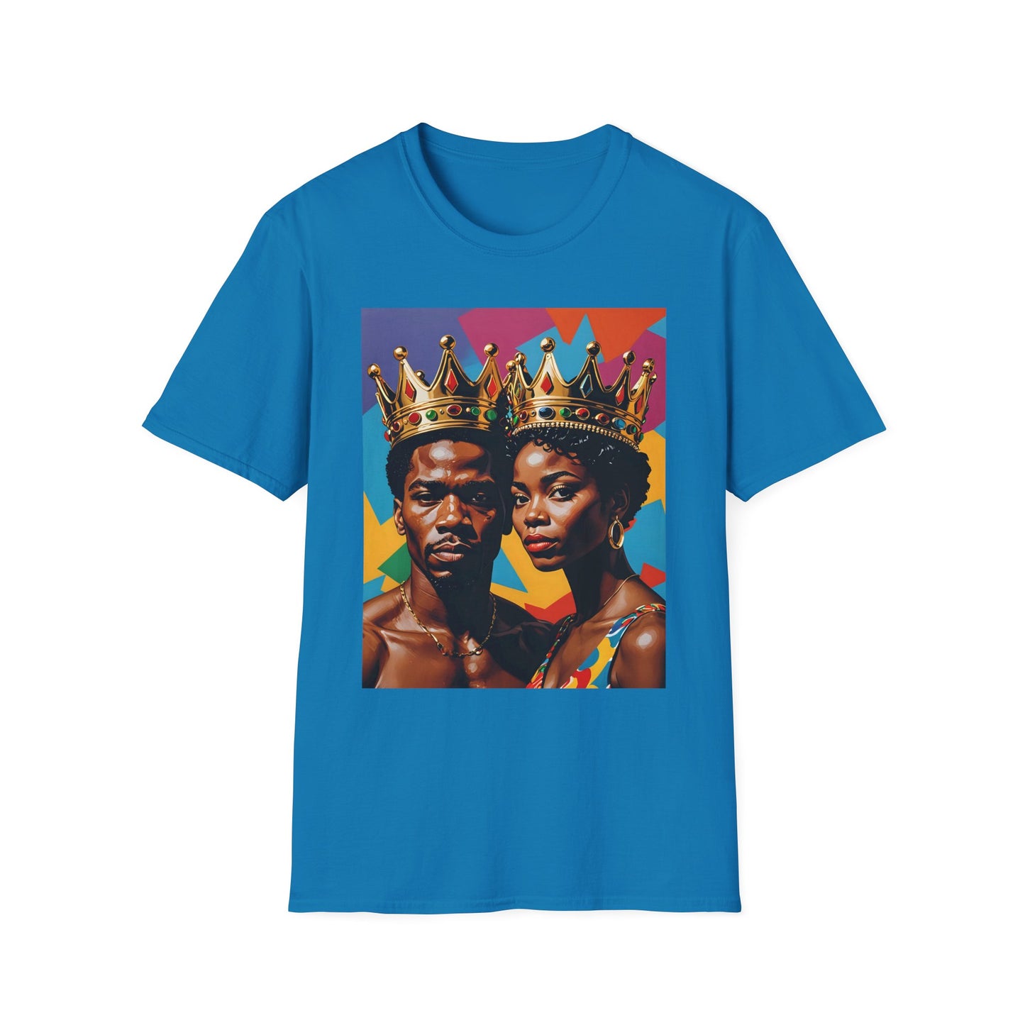 Royalty Crown T-Shirt Afrocentric Power Graphic Tee Black King Queen Shirt Bold Statement Apparel Gift for Couples Gift for Friends Gift for Culture Lovers
