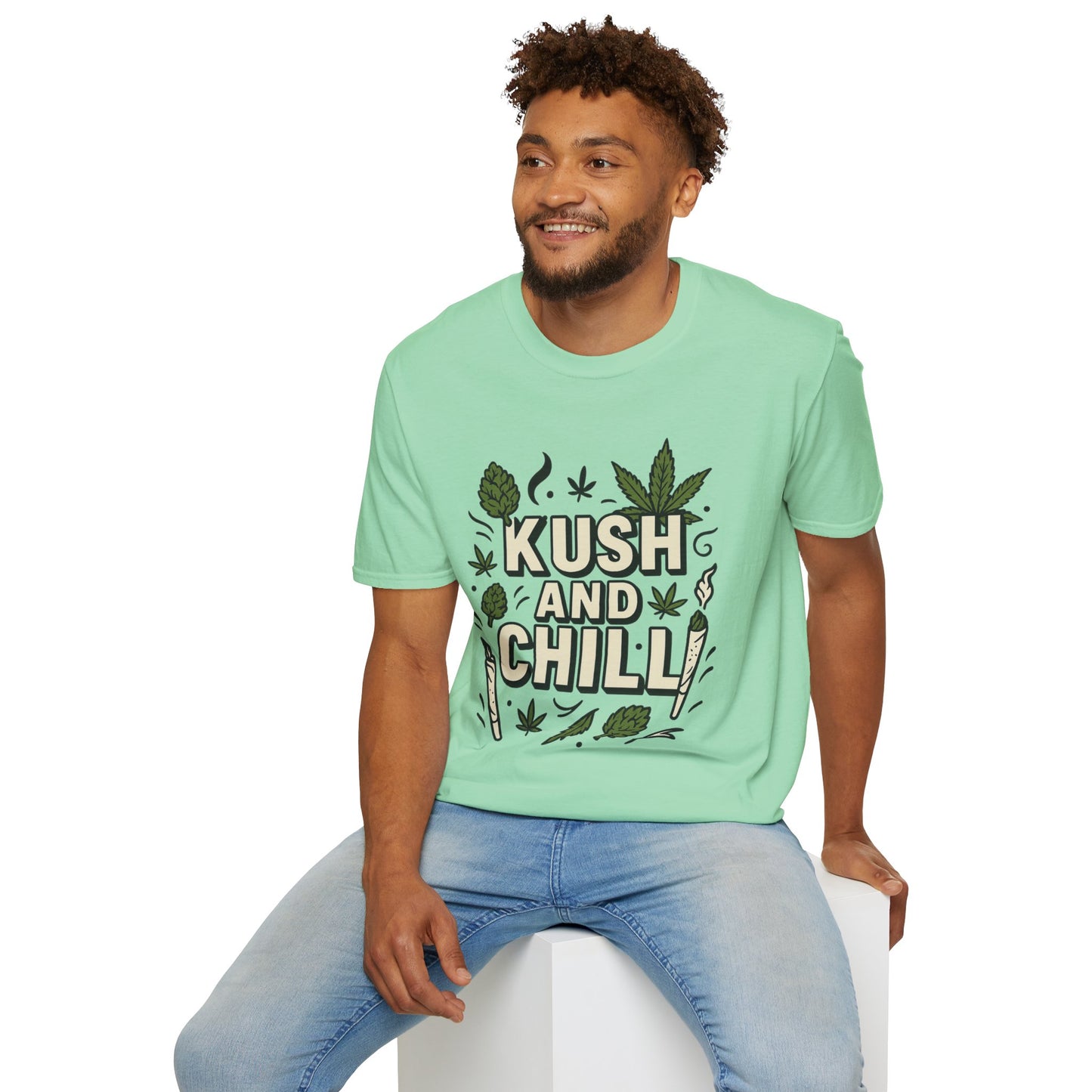 Kush and Chill Funny Weed Shirt – Stoner Relaxation Tee – Gift for Potheads, Chill Smokers, Cannabis Lovers, and 420 Enthusiasts
