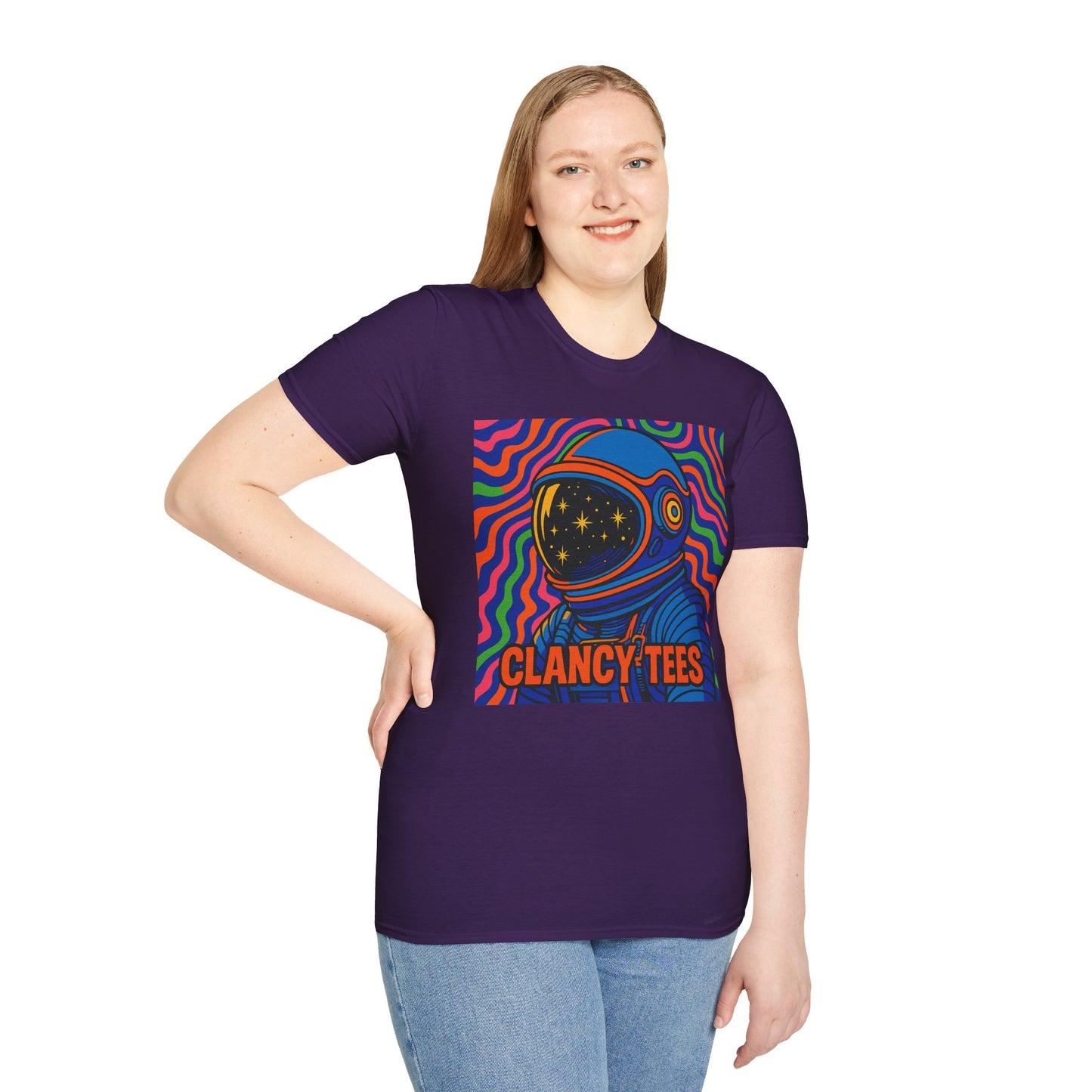 Cosmic Astronaut T-Shirt - Unisex Softstyle Tee, Space Lover Gift, Retro Vibes, Festival Wear, Graphic Tee
