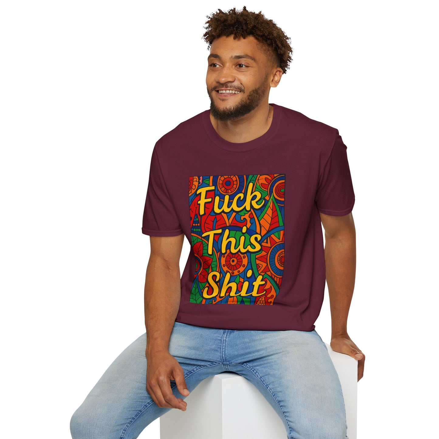 Vibrant Statement Tee - "Fuck This Shit" Unisex Softstyle T-Shirt, Casual Wear, Gift for Friends, Fun Graphic Shirt, Bold Expression