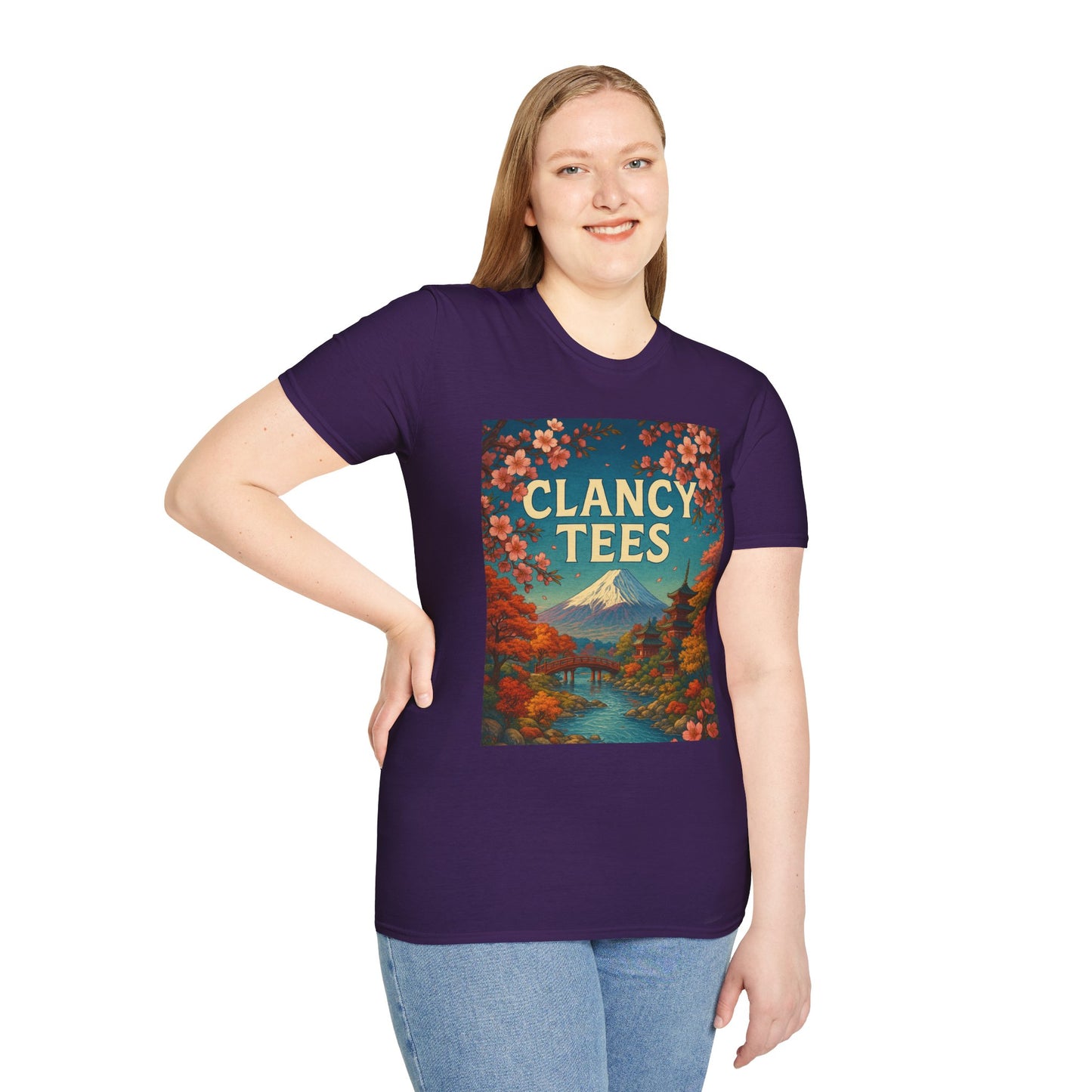 Clancy Tees Unisex Softstyle T-Shirt - Japanese Landscape Design, Gift for Nature Lovers, Vintage Aesthetic Tee, Casual Wear, Art [...]