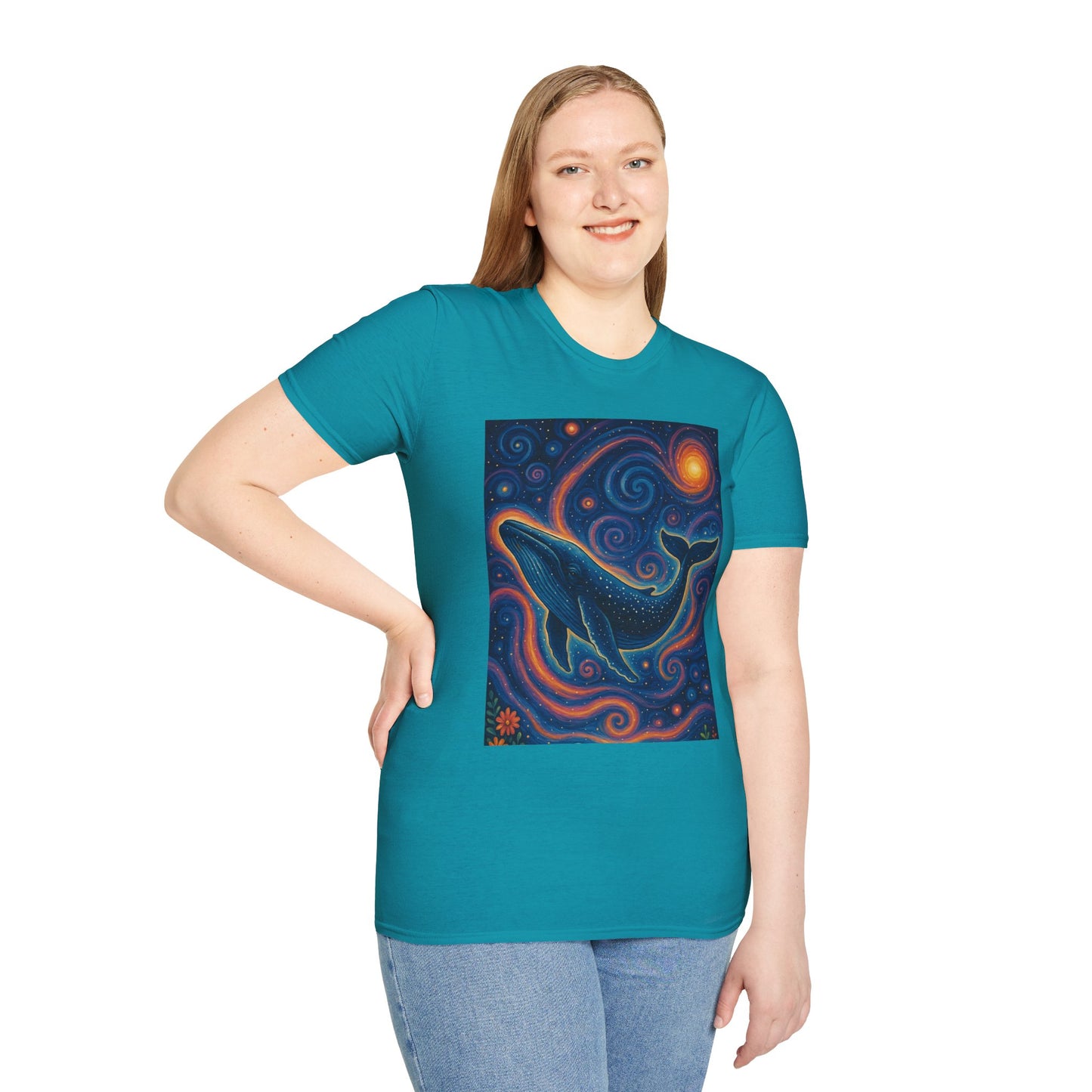 Cosmic Whale T-Shirt – Surreal Space Ocean Graphic Tee – Spiritual Whale Shirt Gift for Dreamers, Stargazers, Nature Nerds & Trippy Art Collectors