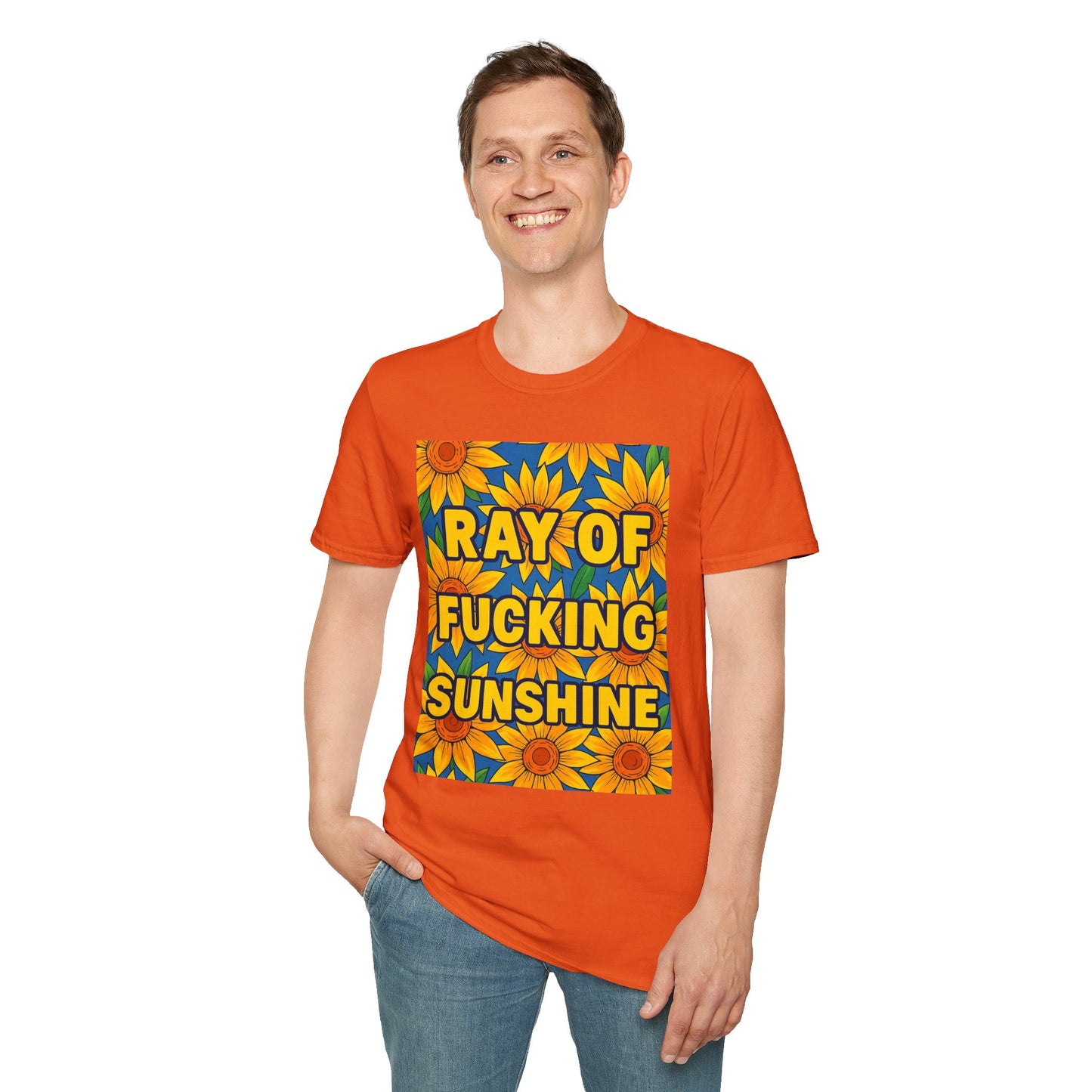 Cheerful Graphic Tee: "Ray of Fucking Sunshine" Unisex Softstyle T-Shirt | Gift for Friends, Casual Wear, Summer Vibes, Birthday Gift, [...]