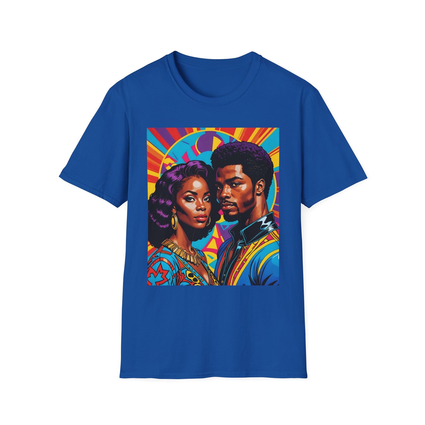 Vibrant Retro-Inspired Unisex Softstyle T-Shirt, Colorful Art Tee, Black History Month Shirt, Casual Streetwear, Gift for Art Lovers