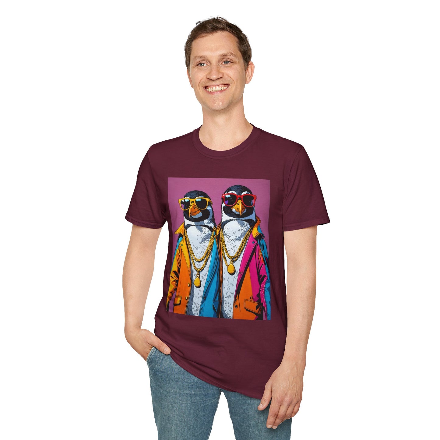 Cool Penguin Shirt – Funny Hip Hop Penguin Graphic Tee – Gift for Animal Lovers, Streetwear Fans, and People Who Stay Icy Year-Round