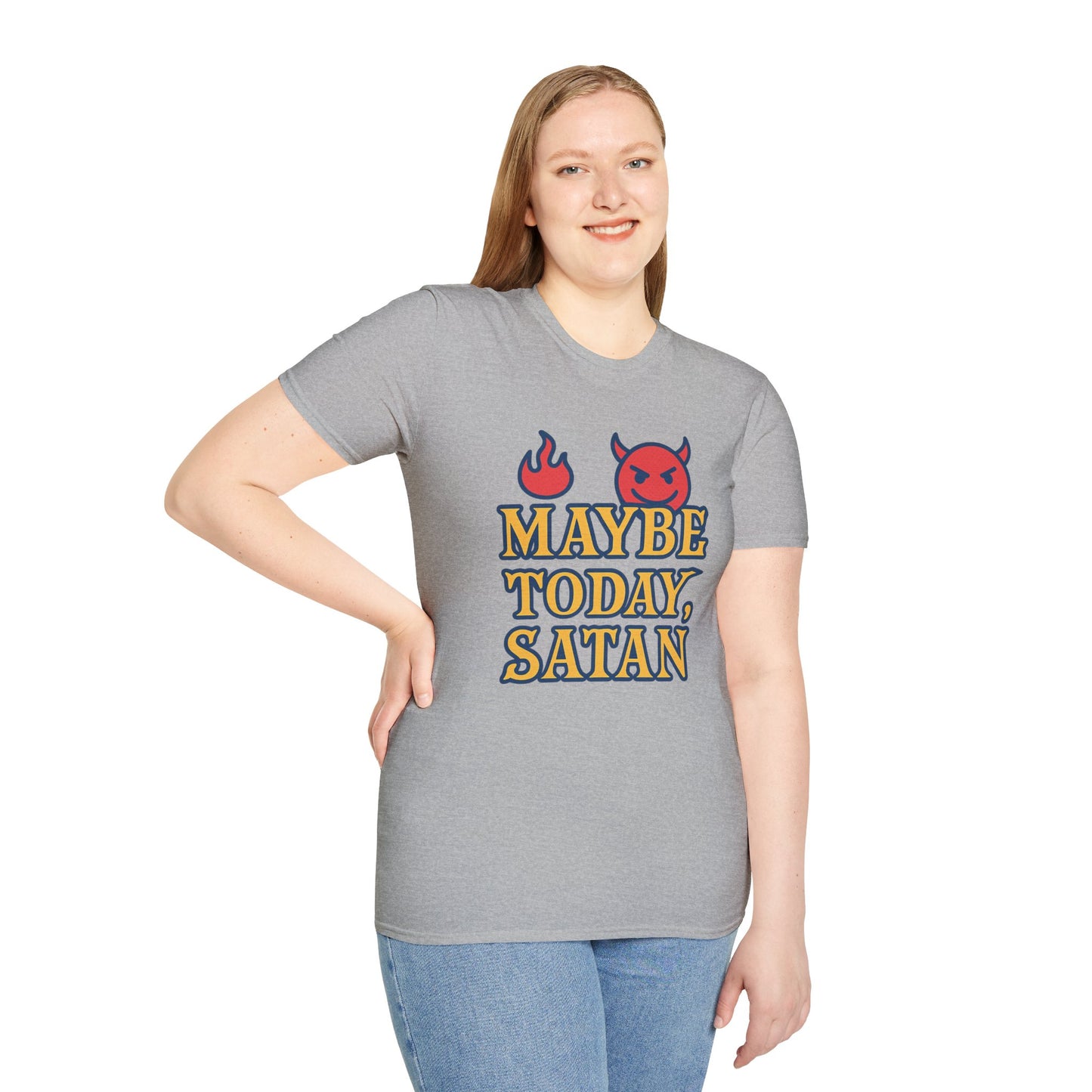 Maybe Today Satan Shirt – Funny Sarcastic Devil Tee | Bold Anti-Motivation Graphic | Snarky Spiritual Humor Shirt | Clancy Tees Original