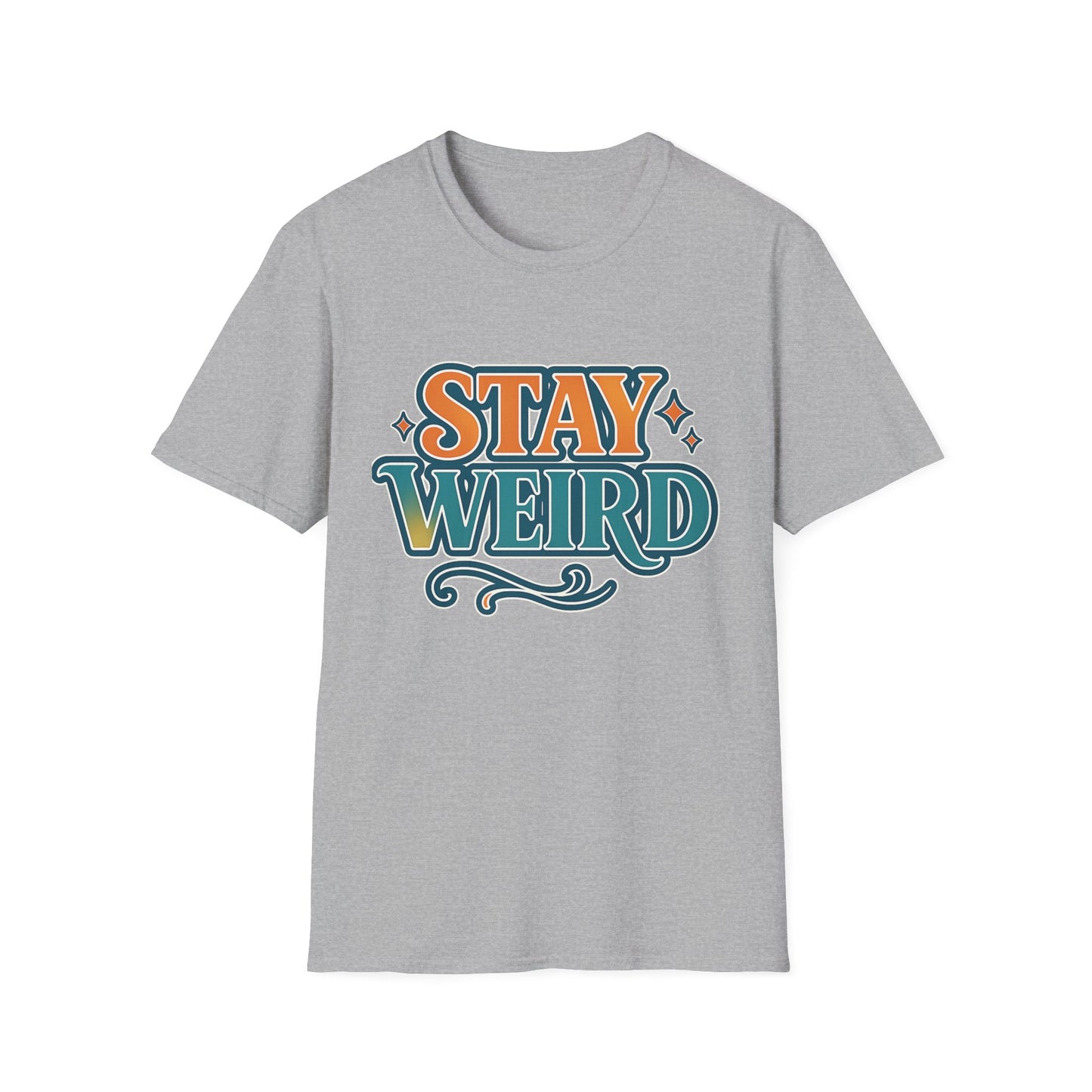 Stay Weird Unisex Softstyle T-Shirt - Fun Graphic Tee, Quirky Apparel, Gift for Friends, Casual Wear, Unique Style