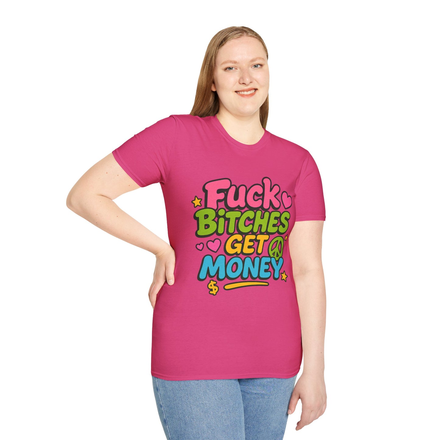 Fuck Bitches Get Money Shirt Funny Bold Graphic Tee Gift for Hustlers Savage Statement T-Shirt for Rebels Trolls Unfiltered Meme Culture Fans