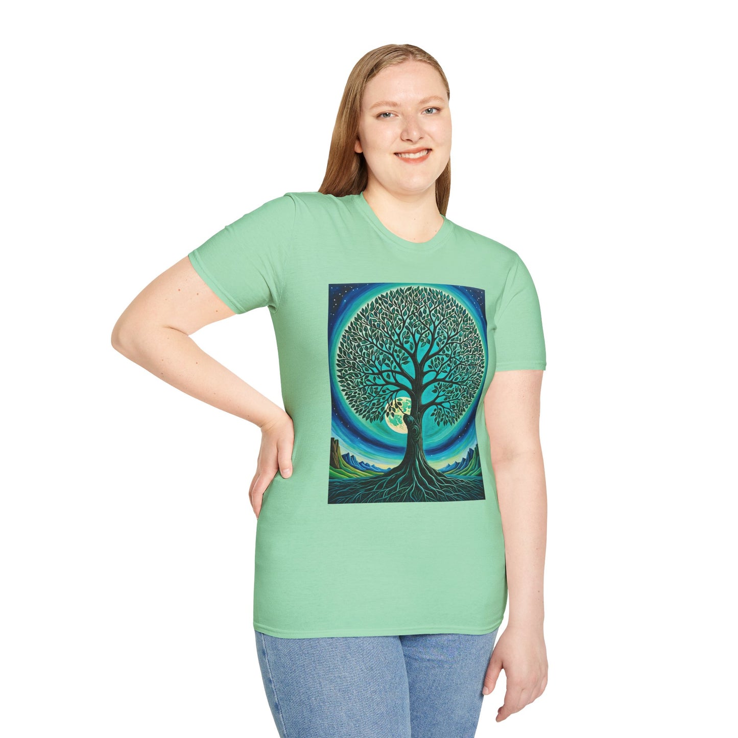 Tree of Life T-Shirt – Cosmic Nature Graphic Tee – Gift for Spiritual Friends, Psychedelic Art Lovers, and Mindful Hippie Souls