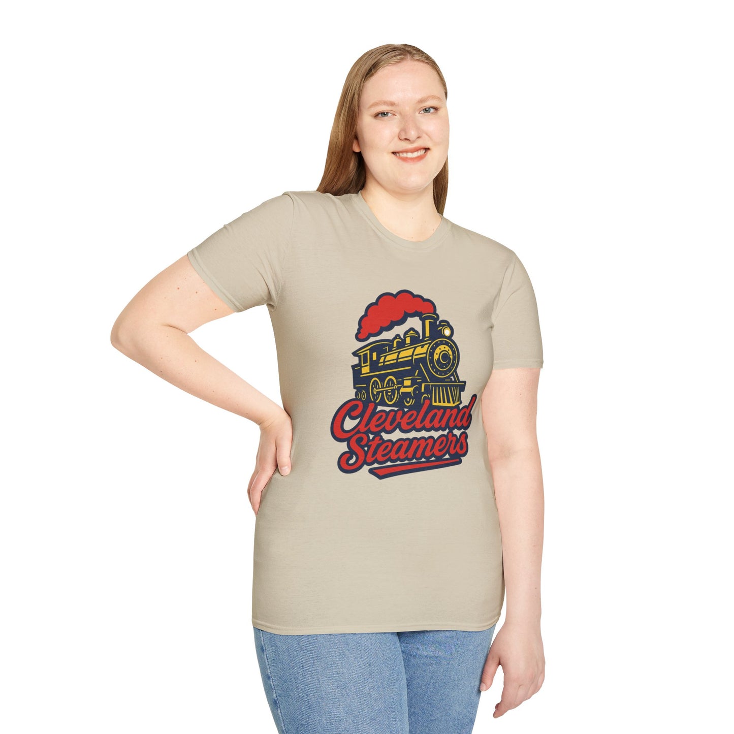 Cleveland Steamers Funny Train T Shirt Retro Sports Parody Tee Gift for Cleveland Fans Gag Shirt Locomotive Joke Apparel for Adults