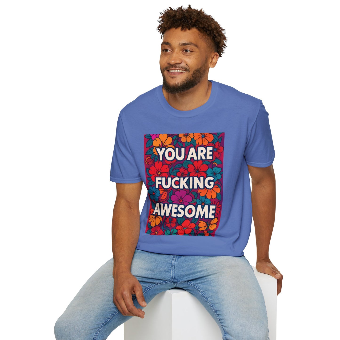 Colorful Inspirational Graphic T-Shirt, You Are Awesome Tee, Gift for Friends, Motivational Shirt, Casual Wear, Summer Vibes