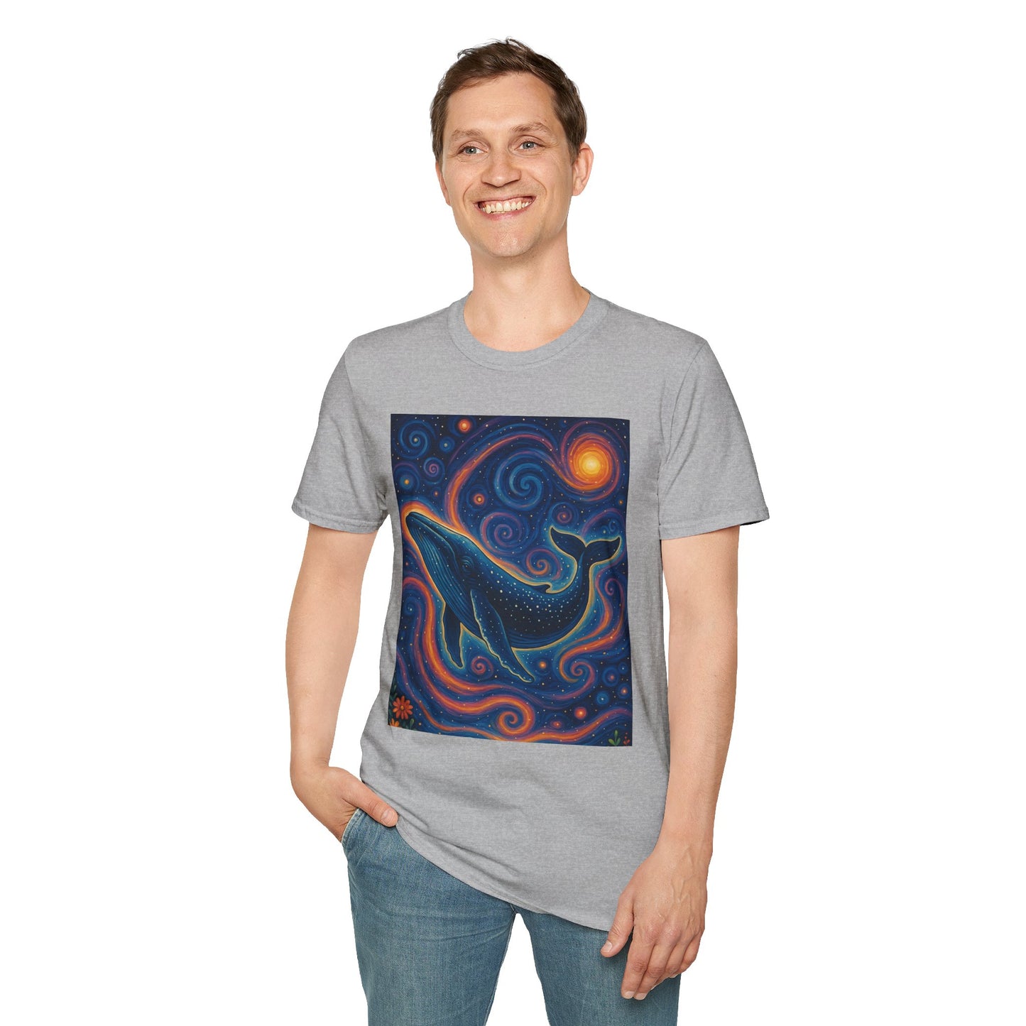 Cosmic Whale T-Shirt – Surreal Space Ocean Graphic Tee – Spiritual Whale Shirt Gift for Dreamers, Stargazers, Nature Nerds & Trippy Art Collectors