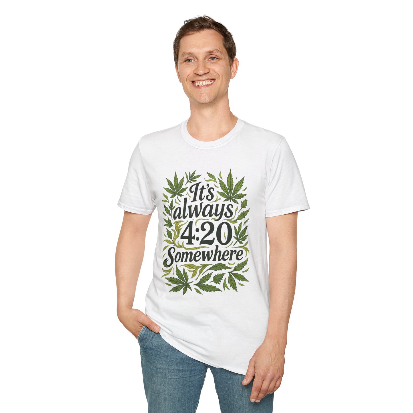 It’s Always 420 Somewhere Shirt Funny Weed Tee Gift for Stoners Cannabis Lovers High AF Pothead Humor Smoke Culture T Shirt for Marijuana Enthusiasts