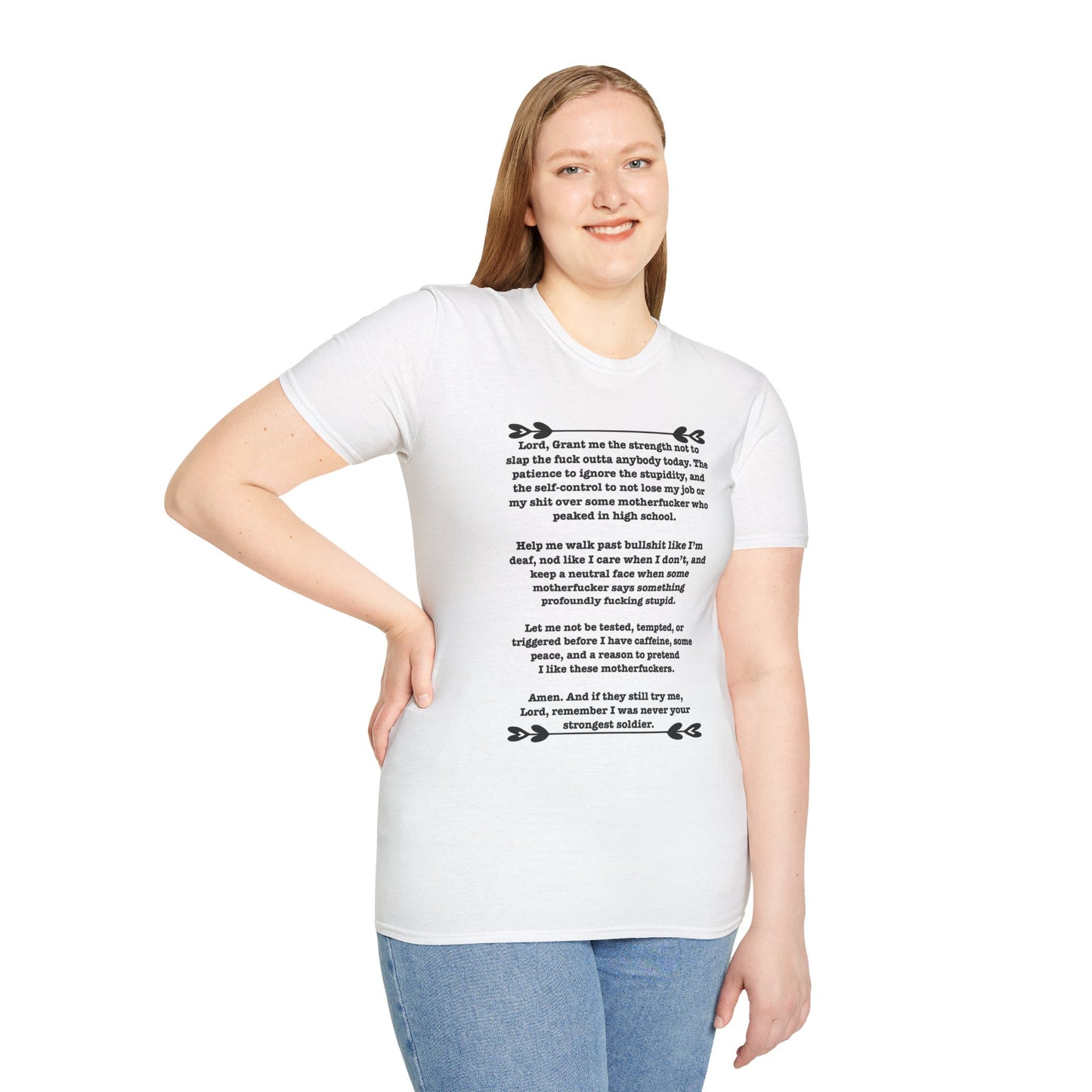 ClancyTees Serenity Prayer T Shirt Funny Profane Graphic Tee Sarcastic Office Humor Shirt