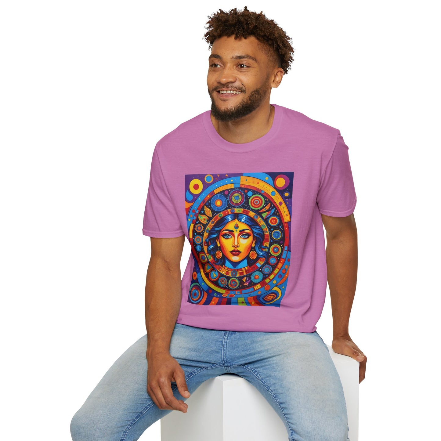 Vibrant Art T-Shirt - Unisex Softstyle Tee, Colorful Graphic Shirt, Gift for Art Lovers, Perfect for Casual Wear, Unique Statement Piece
