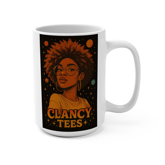 Afrofuturist Coffee Mug 15oz Ceramic Cup Black Girl Magic Cosmic Drinkware Astrology Inspired Galaxy Art For Morning Coffee Tea And Hot Beverages