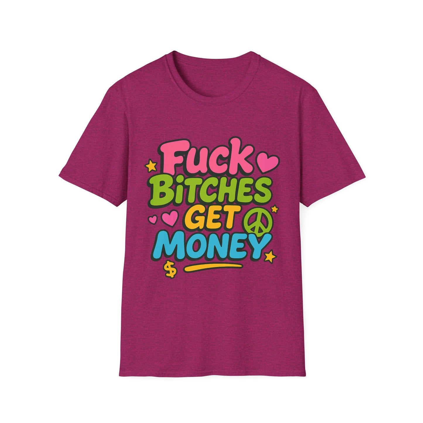 Fuck Bitches Get Money Shirt Funny Bold Graphic Tee Gift for Hustlers Savage Statement T-Shirt for Rebels Trolls Unfiltered Meme Culture Fans