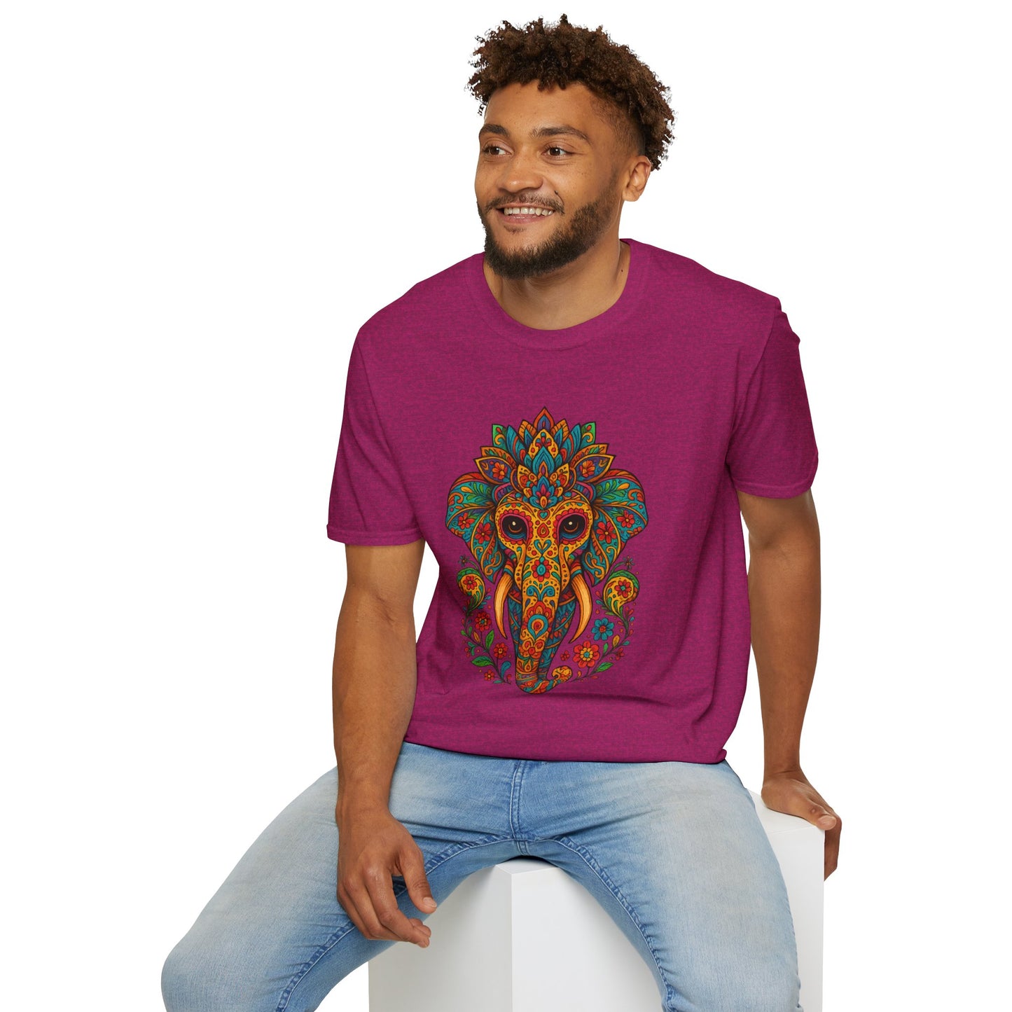 Boho Elephant Shirt Psychedelic Floral Head Art Tee Gift for Spiritual Seekers Animal Lovers and Mindful Hippies with a Love for Earthy Trippy Vibes