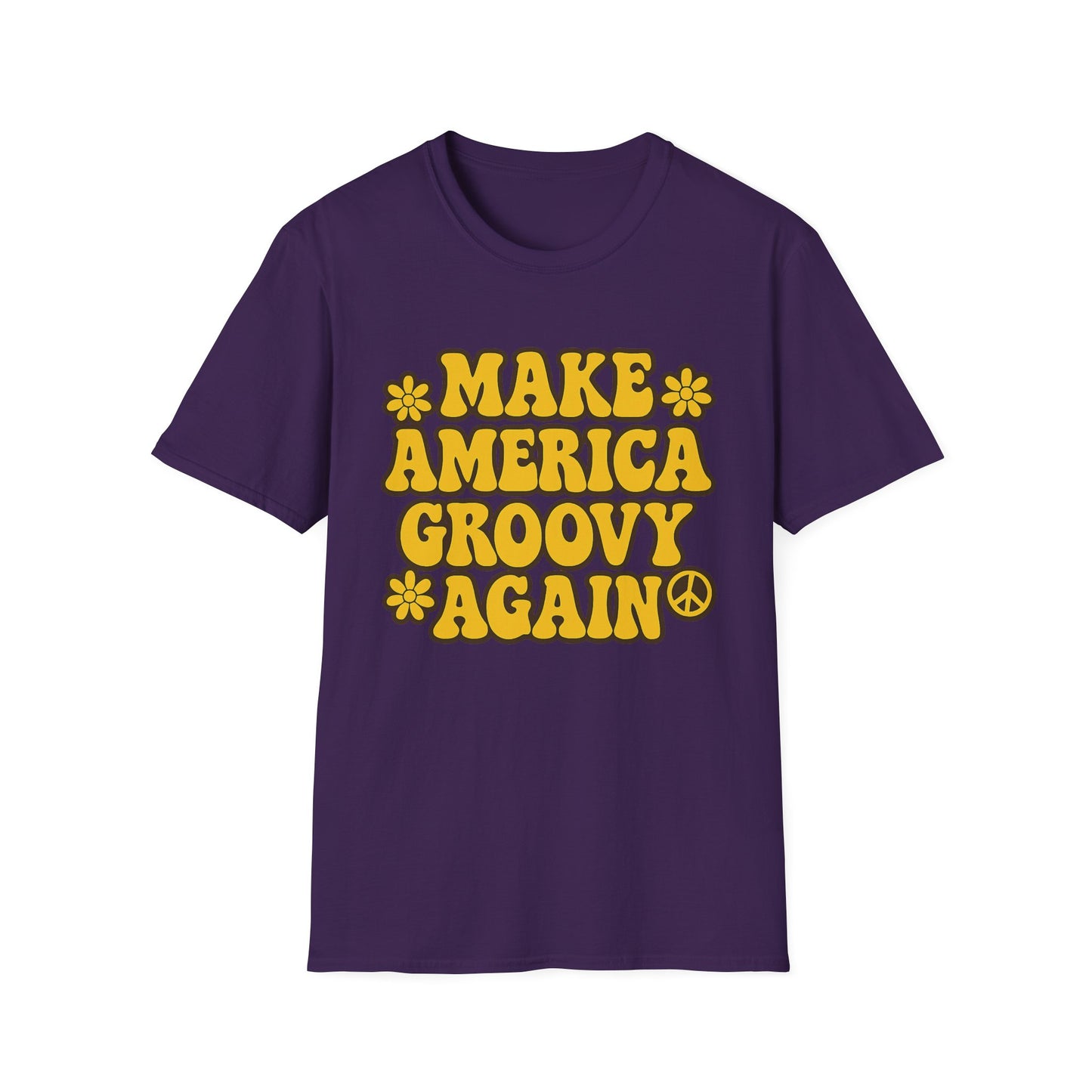 Make America Groovy Again Shirt – Funny Retro Hippie Tee with Peace Sign – Gift for Old Souls, Vintage Lovers, Flower Child Friends