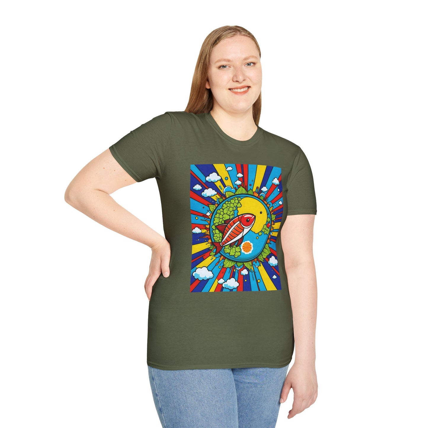 Trippy Sushi Shirt for Foodies Gift for Psychedelic Art Fans Funny Unisex Japanese Graphic Tee